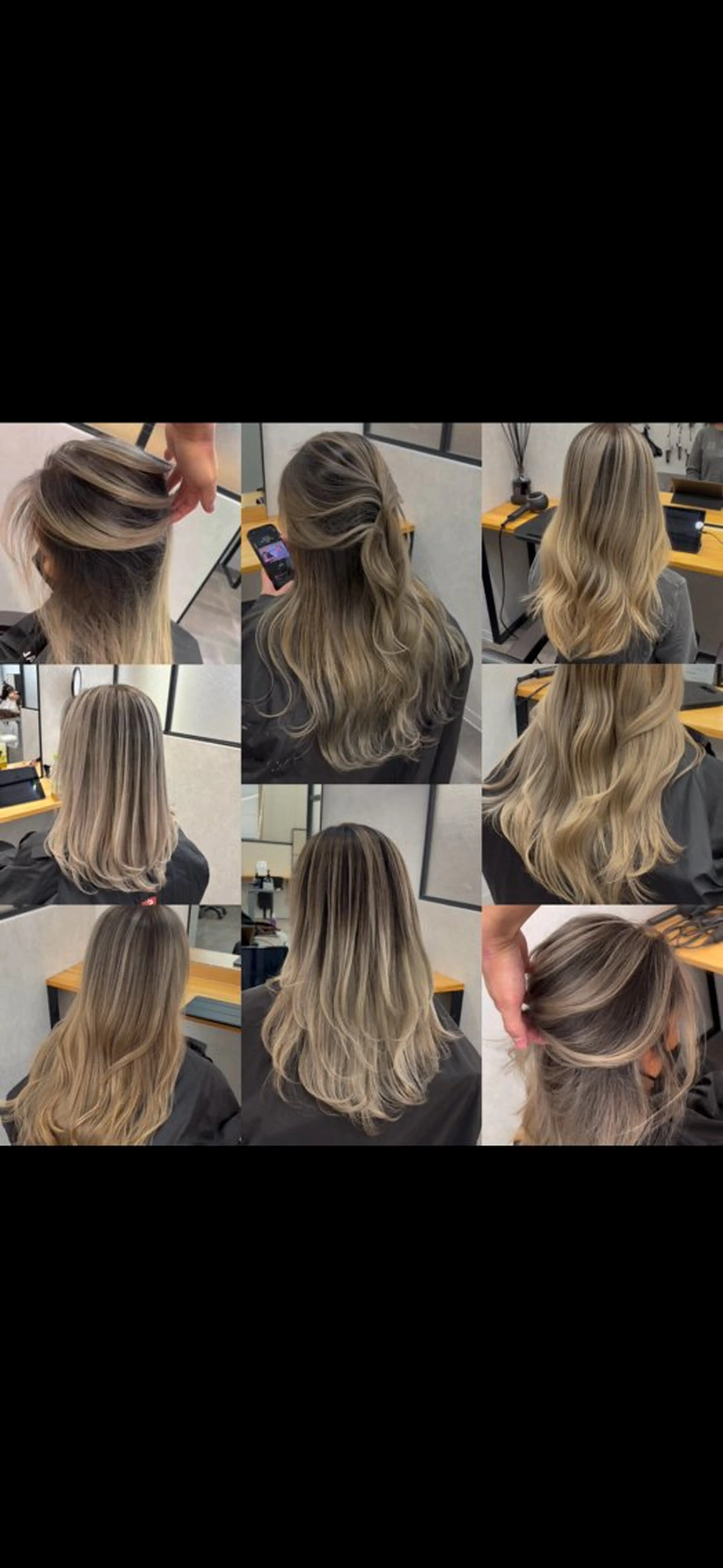 ロング カラー バレイヤージュ 外国人風カラー レイヤーカット ヘアカラー 艶ハイトーン/ レイヤー/ウルフ/蓮のヘアスタイル