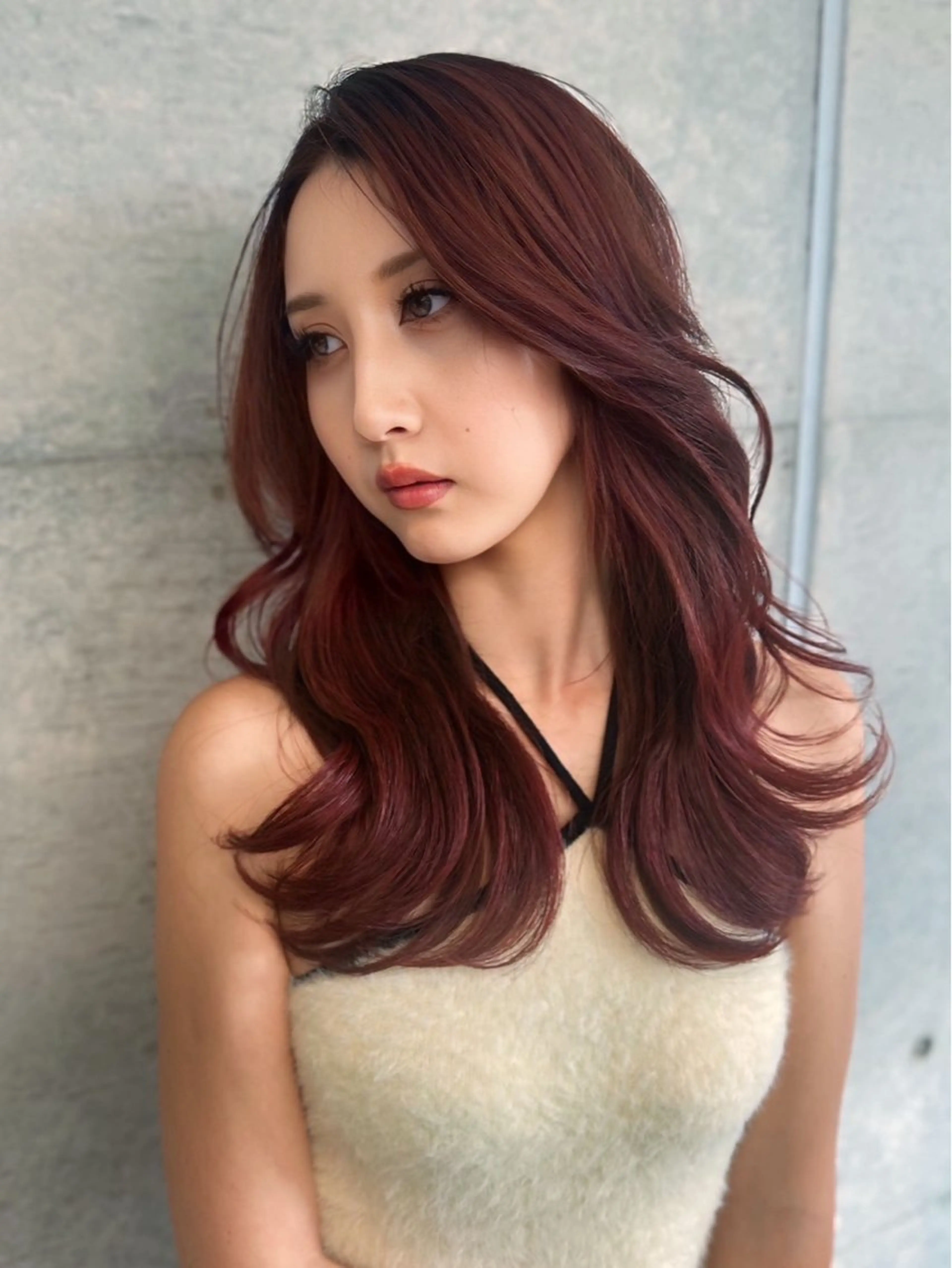 カラー 💖しの💖韓国ヘア レイヤーカットのヘアスタイル