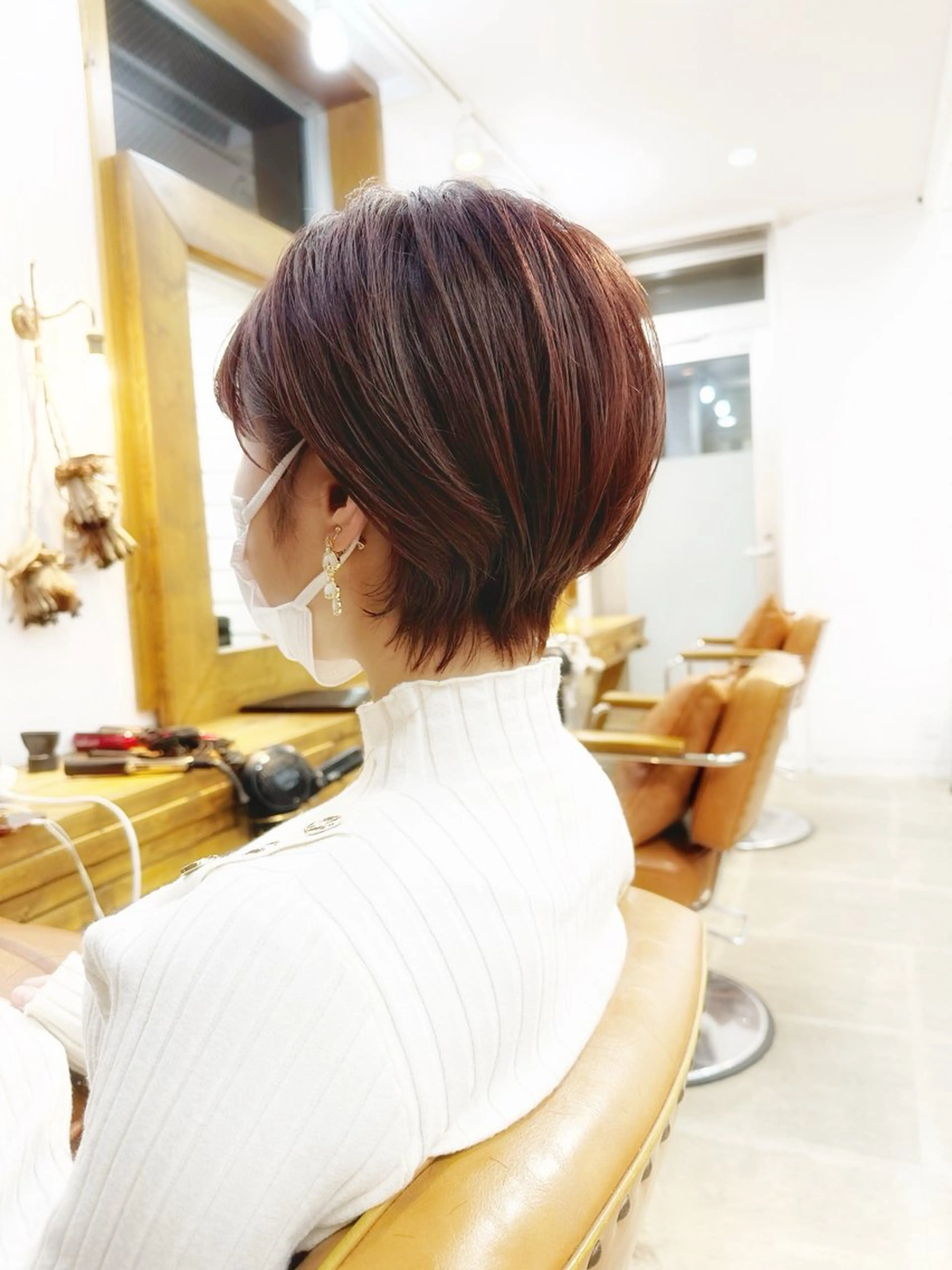 ショート カラー ショートボブ ハンサムショート ボブ くせ毛 ショートヘア カット ヘアカラー トリートメント newline銀座所属・銀座ショート/ 大人ショート/金子涼のヘアスタイル