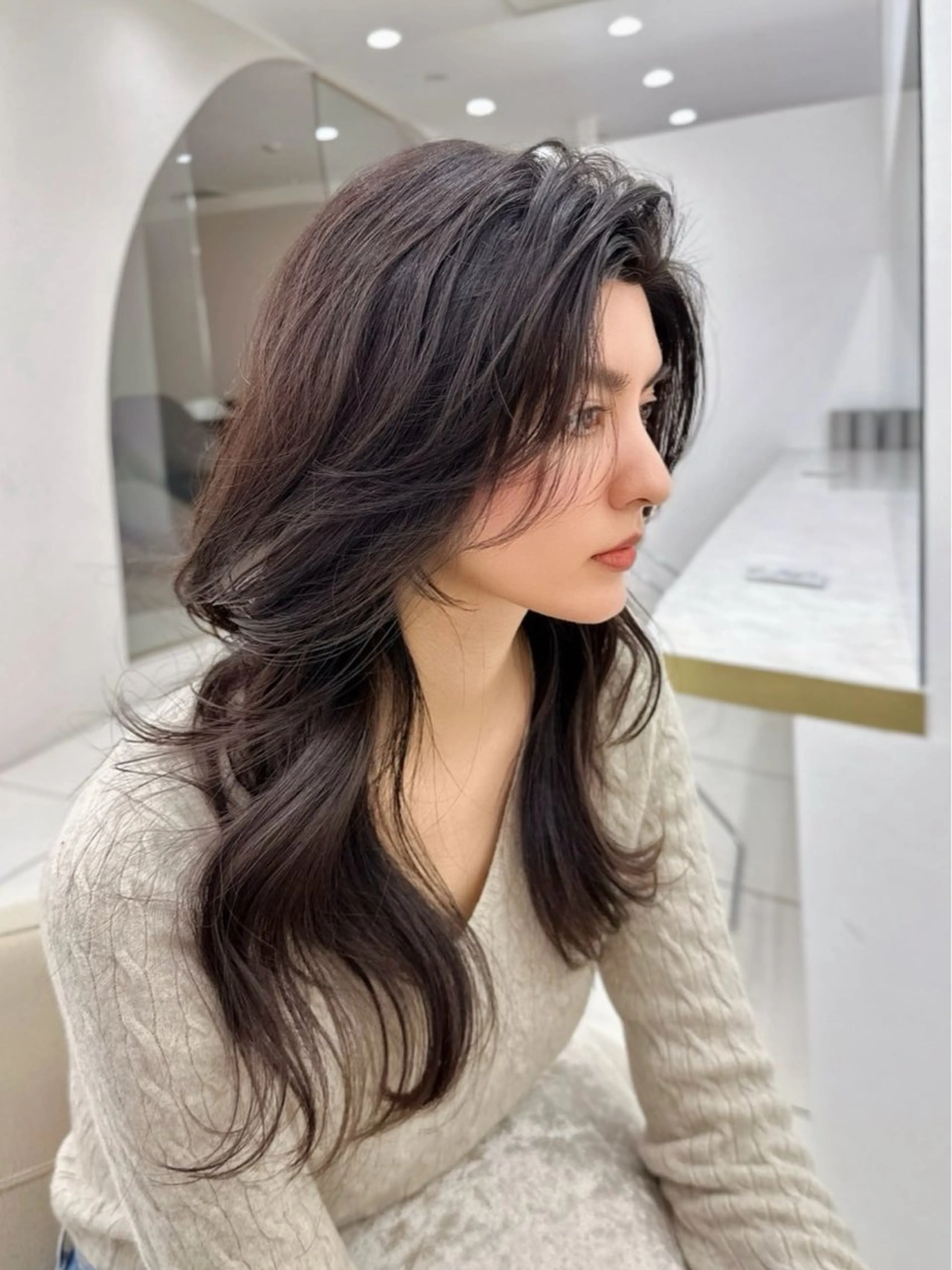 ロング カラー カット ヘアカラー トリートメント MAEUL luna所属・前髪顔周り/レイヤー 韓国/桔川恒のヘアスタイル