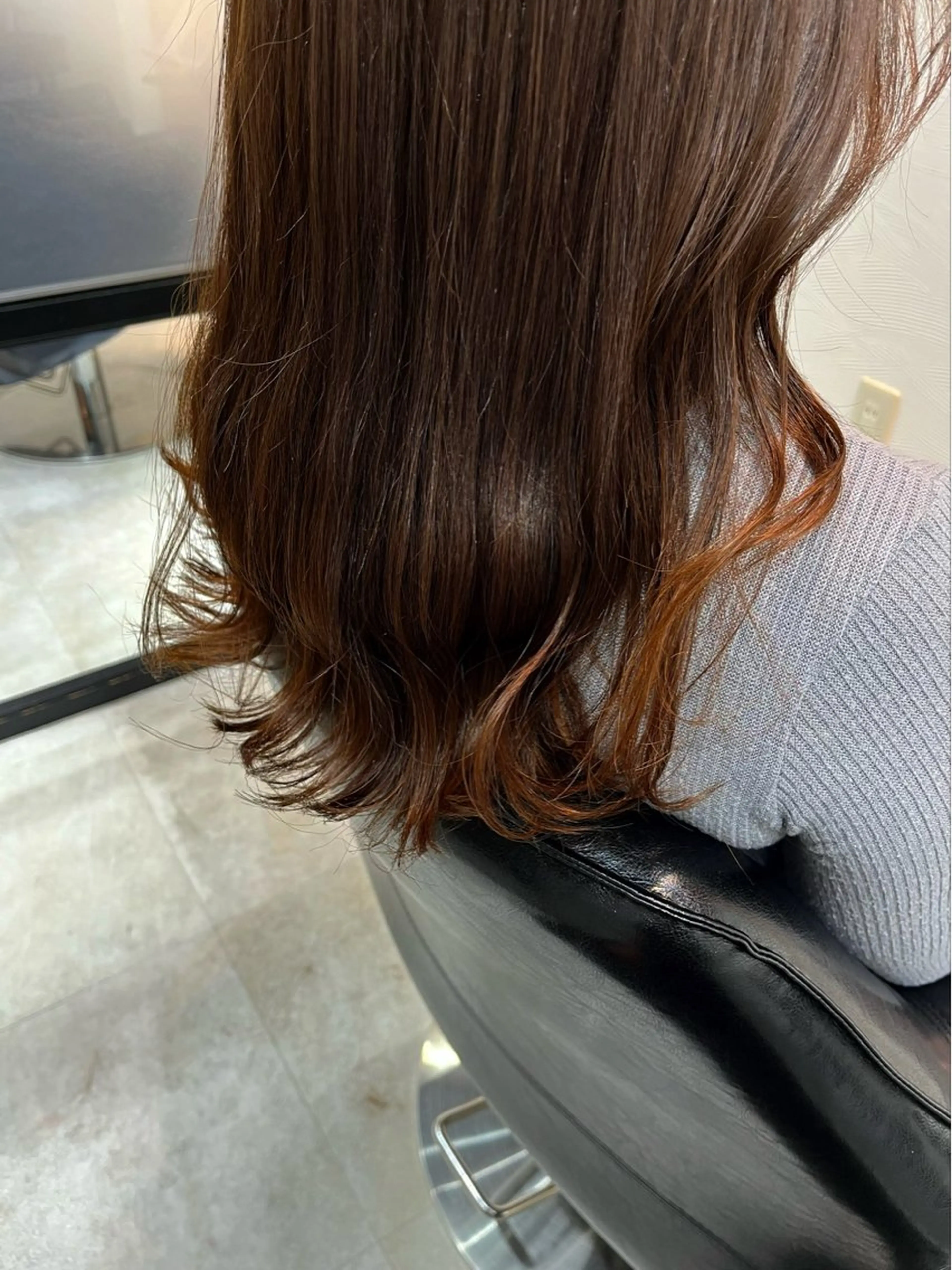 ロング オレンジブラウン カット ヘアカラー トリートメント 【ニュアンスカラー・ 髪質改善】スズキカナのヘアスタイル