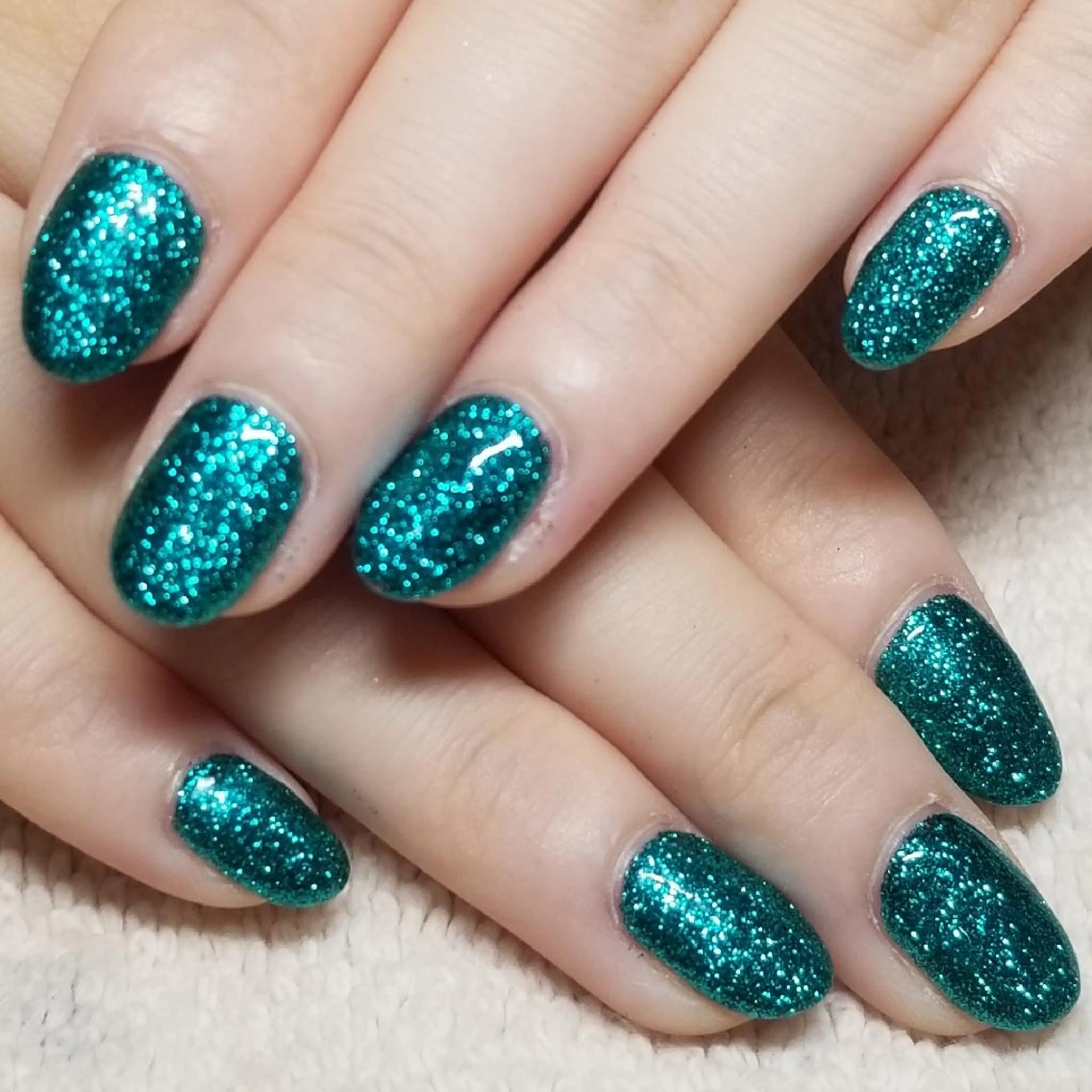 ネイル グリーン ラメ(グリッター) ワンカラーネイル ハンドネイル よしだ ひろきのネイルデザイン