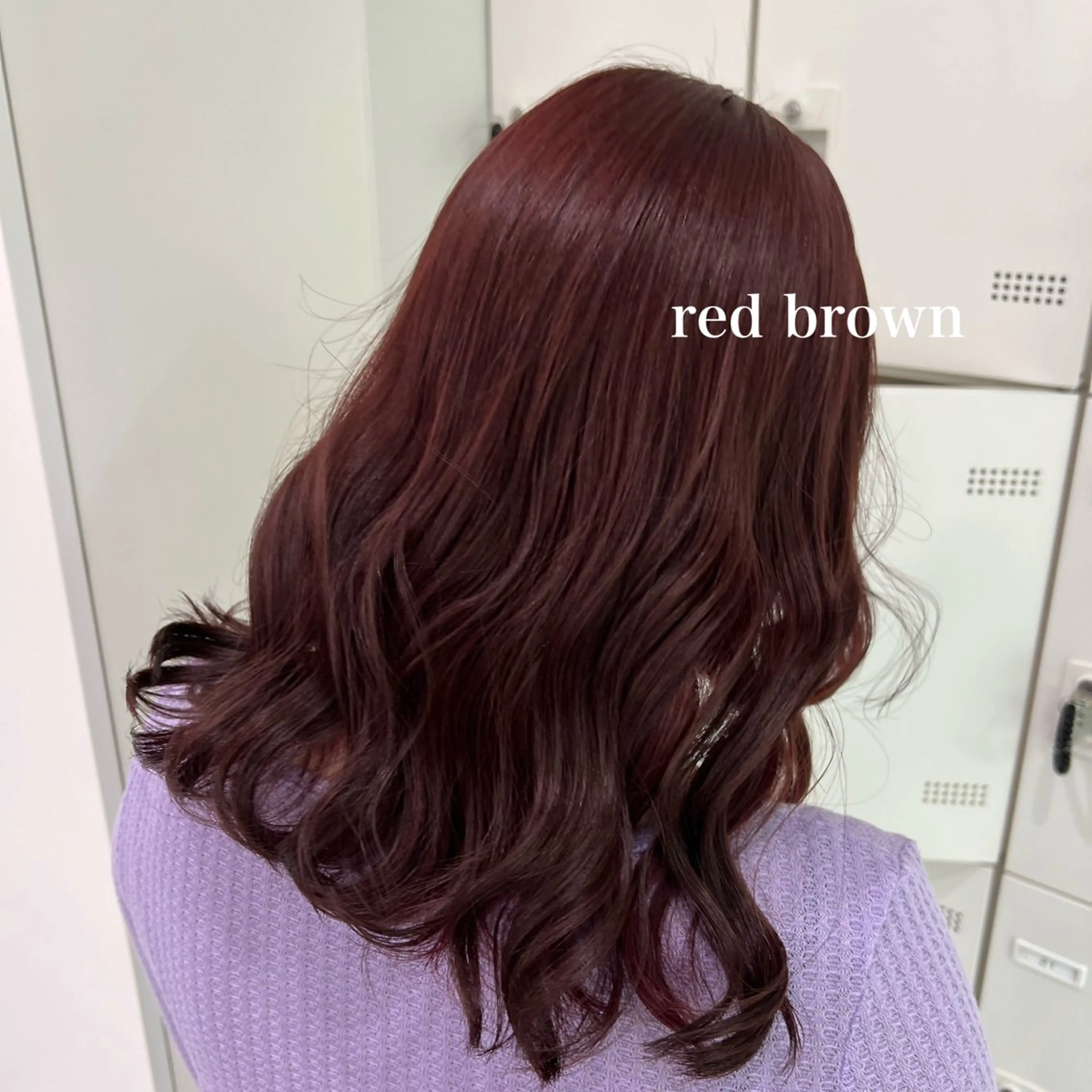 セミロング カラー ブラウンカラー レッドカラー レッドブラウン トレンド暖色 /mina♡のヘアスタイル