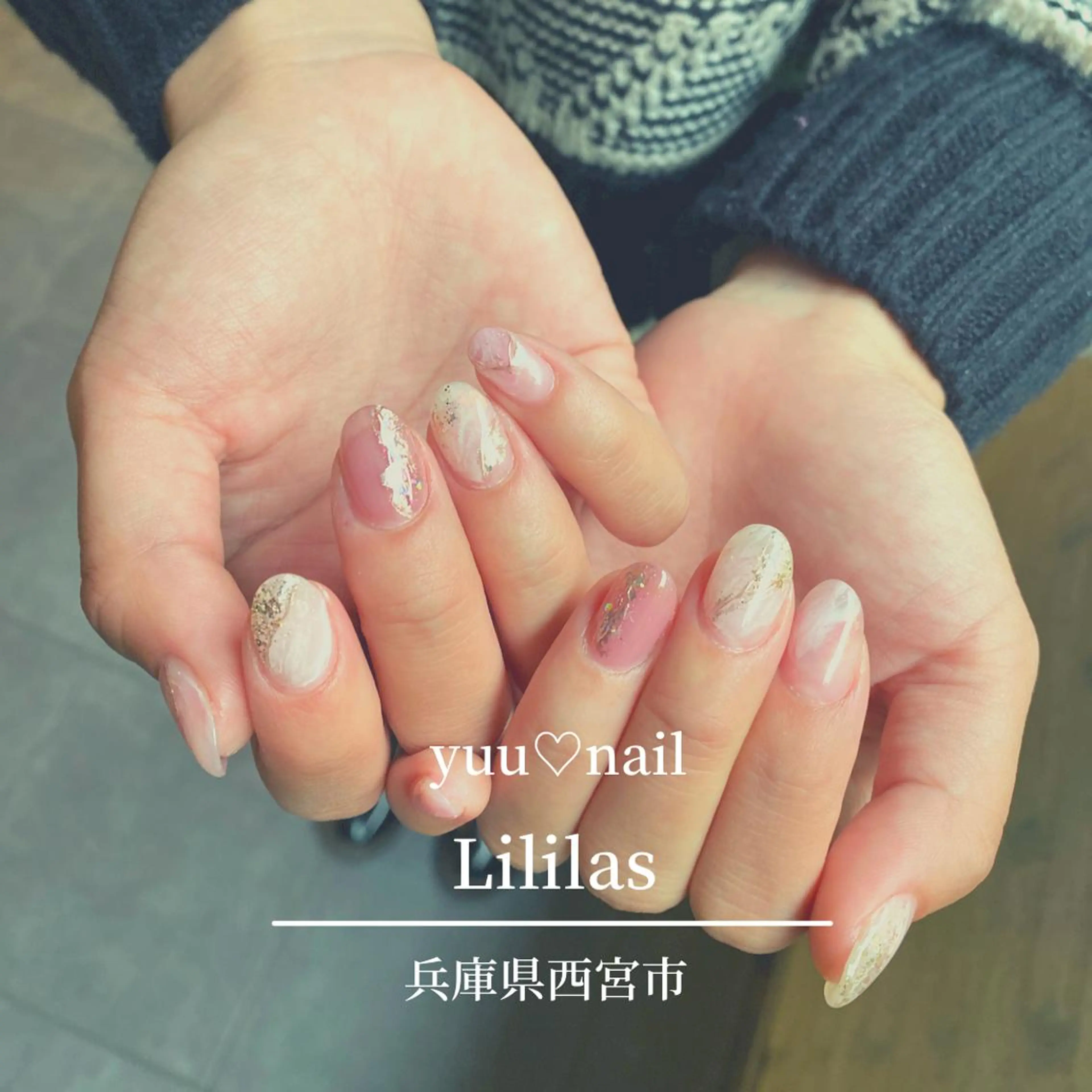 ネイル 入学式 長さ出し ジェルネイル ゴールド 卒業式 ハンドネイル ハンドケア Lililas サロン&スクールのネイルデザイン