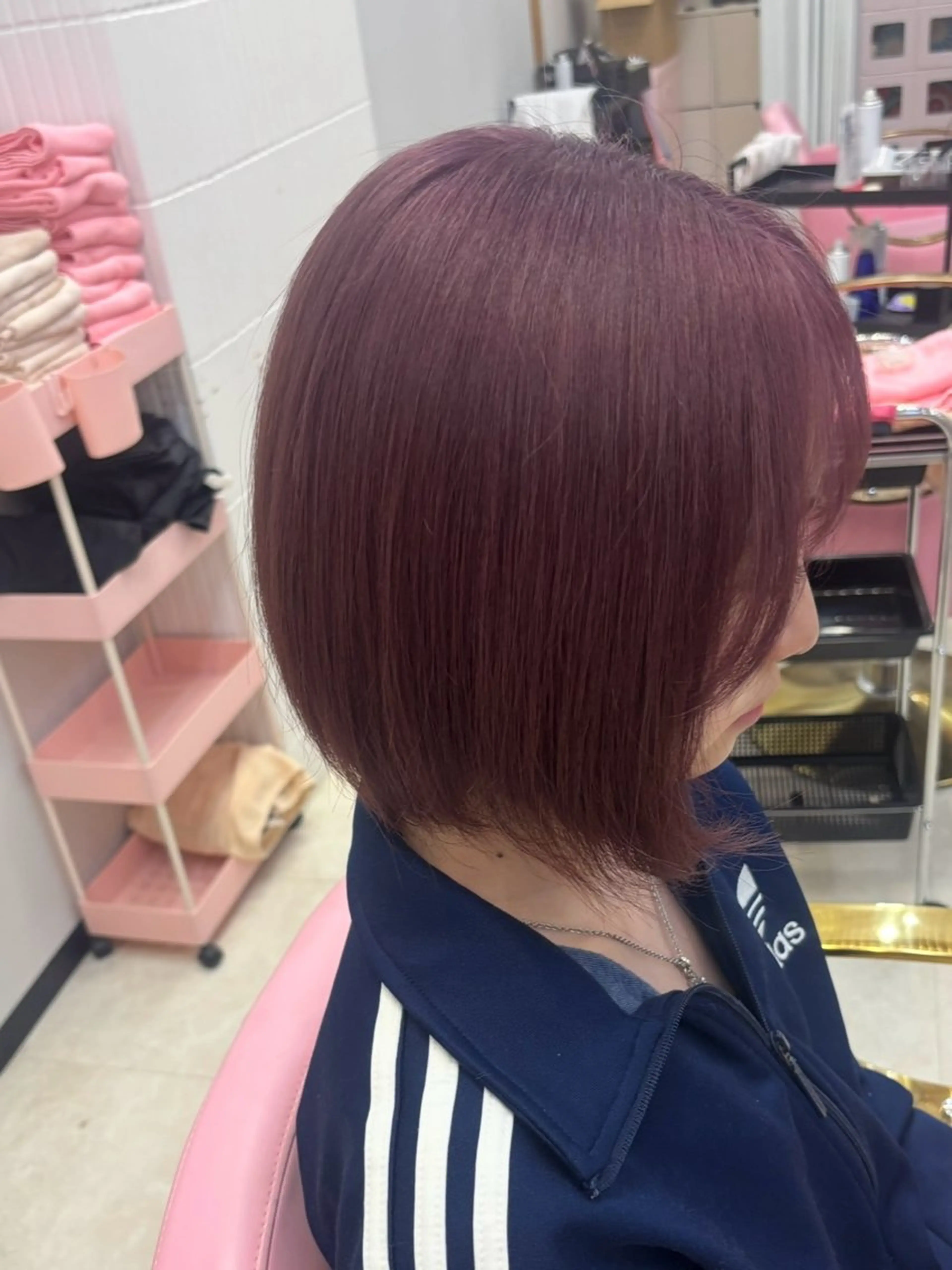 ショート カラー ブリーチ ラベンダーカラー ピンクカラー ピンクラベンダー milk tea るかのヘアスタイル
