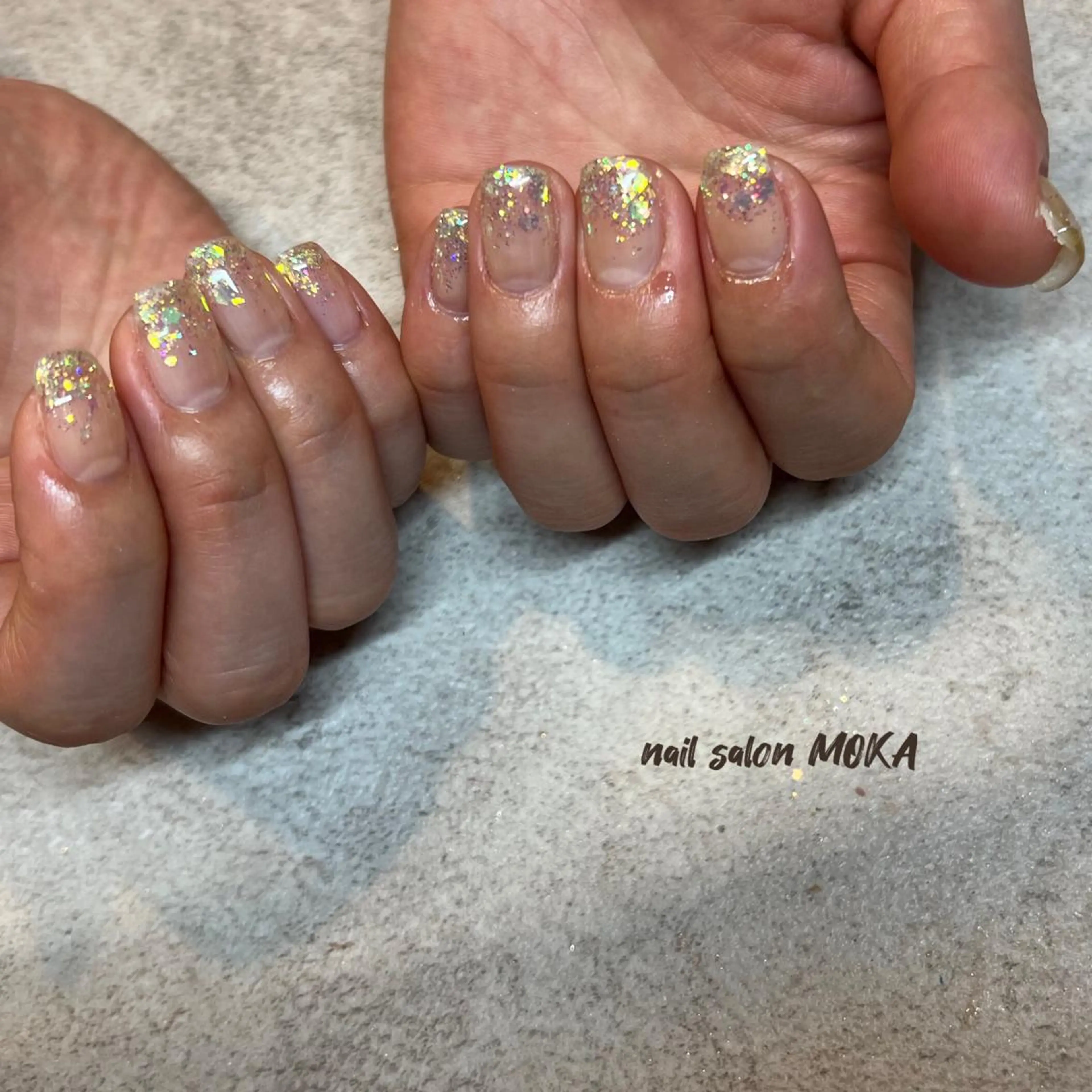 ネイル グラデーション ラメ(グリッター) ラメグラデーション ハンドネイル nail salon MOKAのネイルデザイン