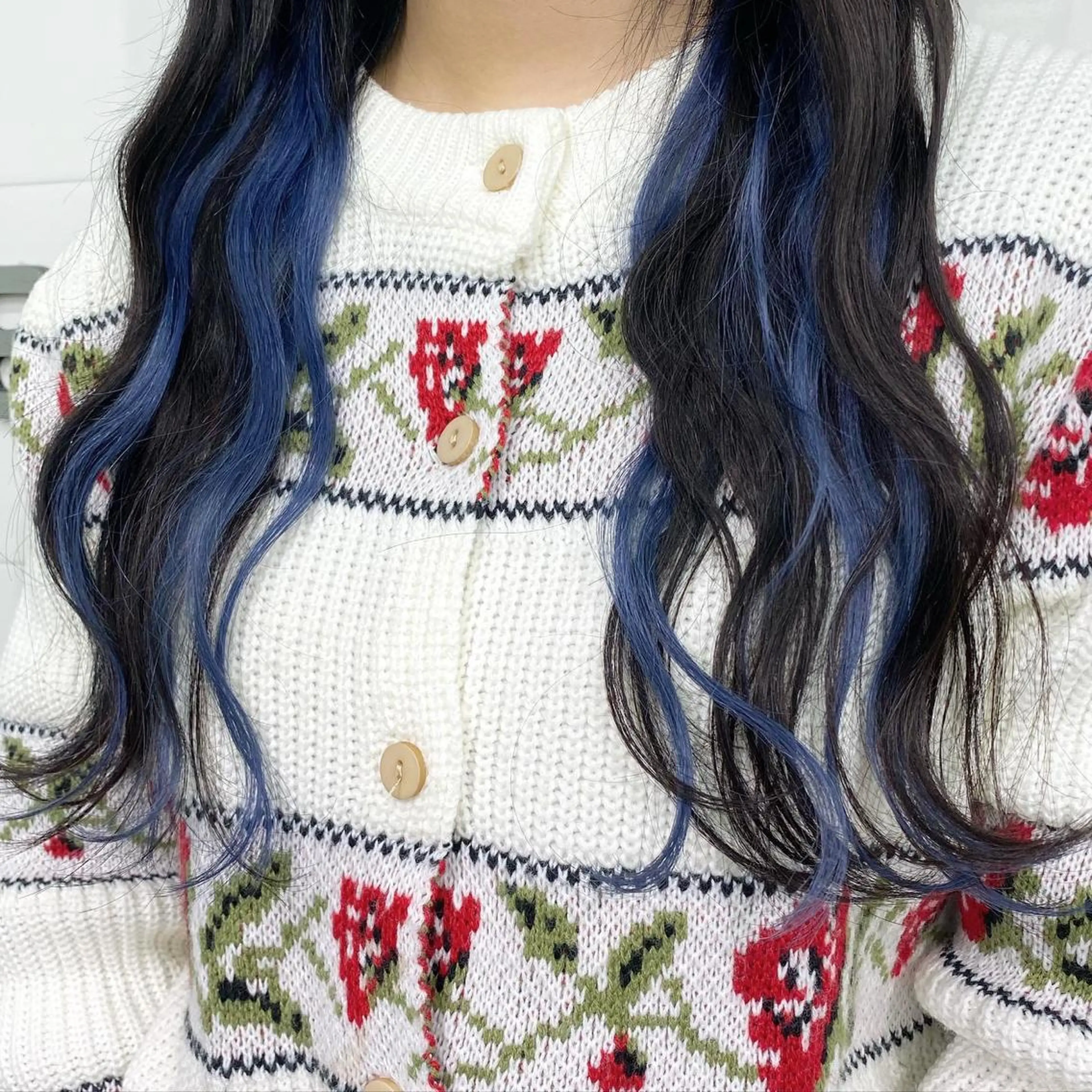 ロング カラー プルエクステ ブルーカラー イヤリングカラー インナーカラー エクステ エクステ grow所属・🧡YUKA🧡 渋谷/プルエクステのヘアスタイル