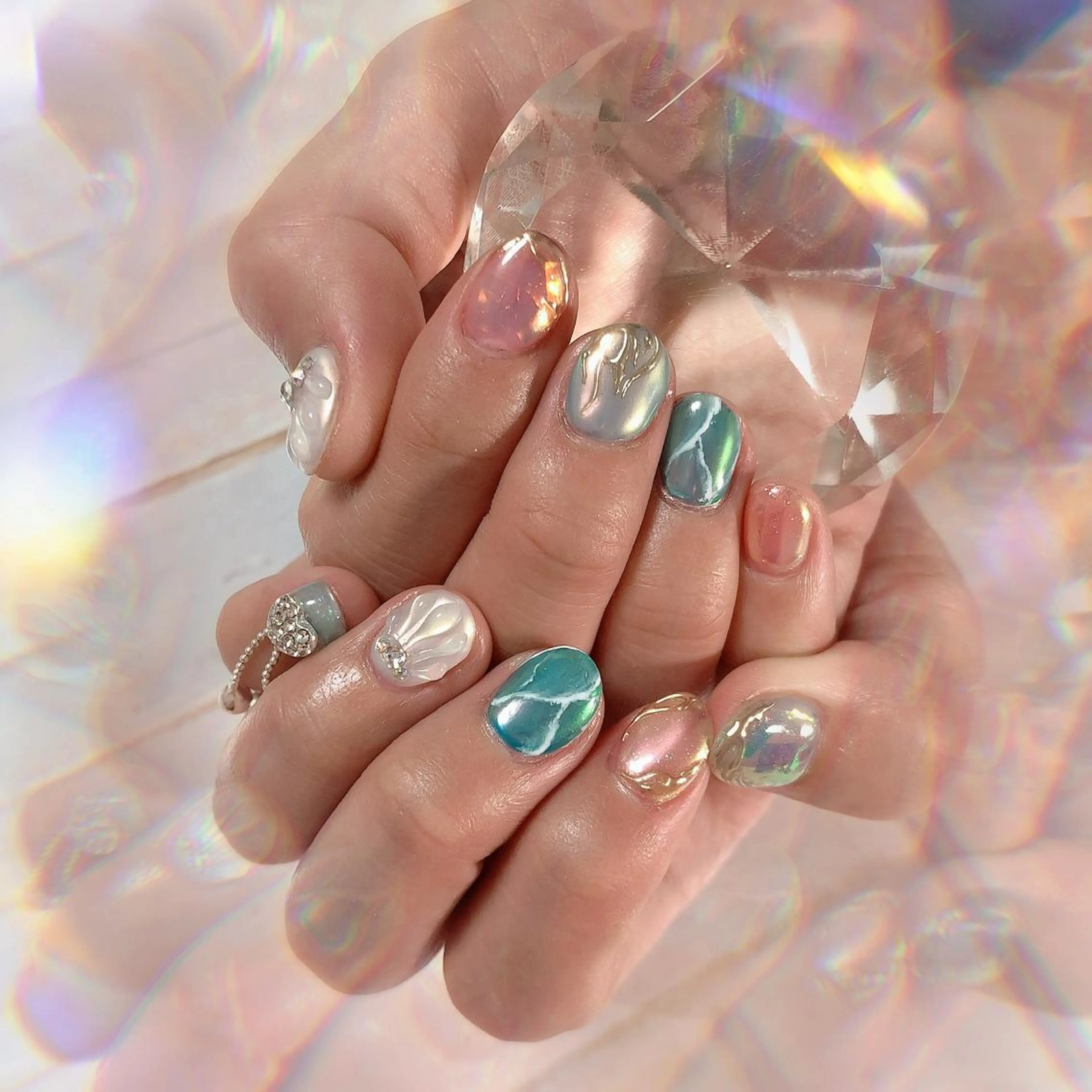 ショート ネイル ハンドネイル 💎ビューティサロン 湘南　RIRAN💎のネイルデザイン