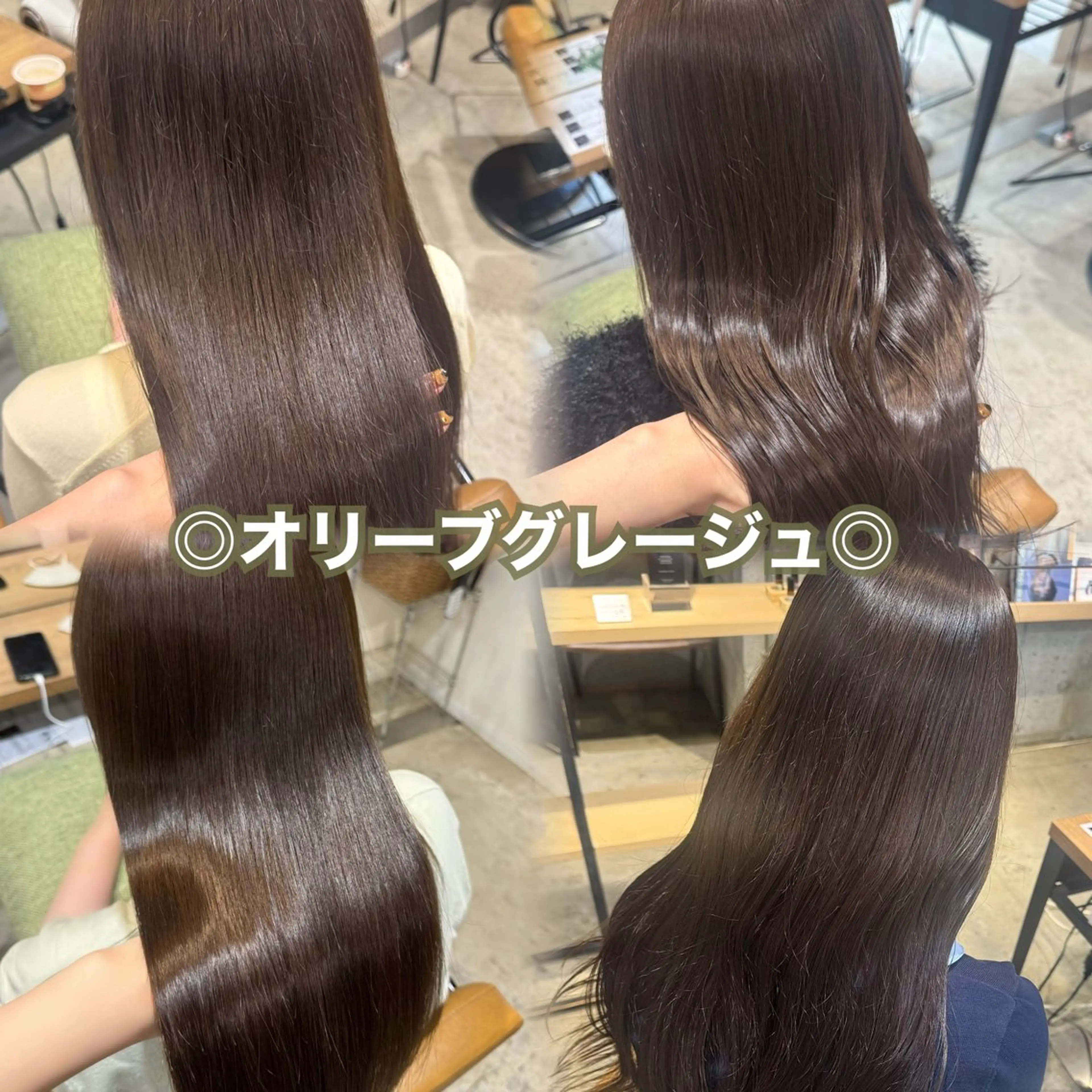 ロング カラー ヘアアレンジ 透明感カラー グレージュ オリーブグレージュ オリーブグレー カット ヘアカラー トリートメント ヘッドスパ 🎀顔まわりカット/ 上久保日葵🎀のヘアスタイル
