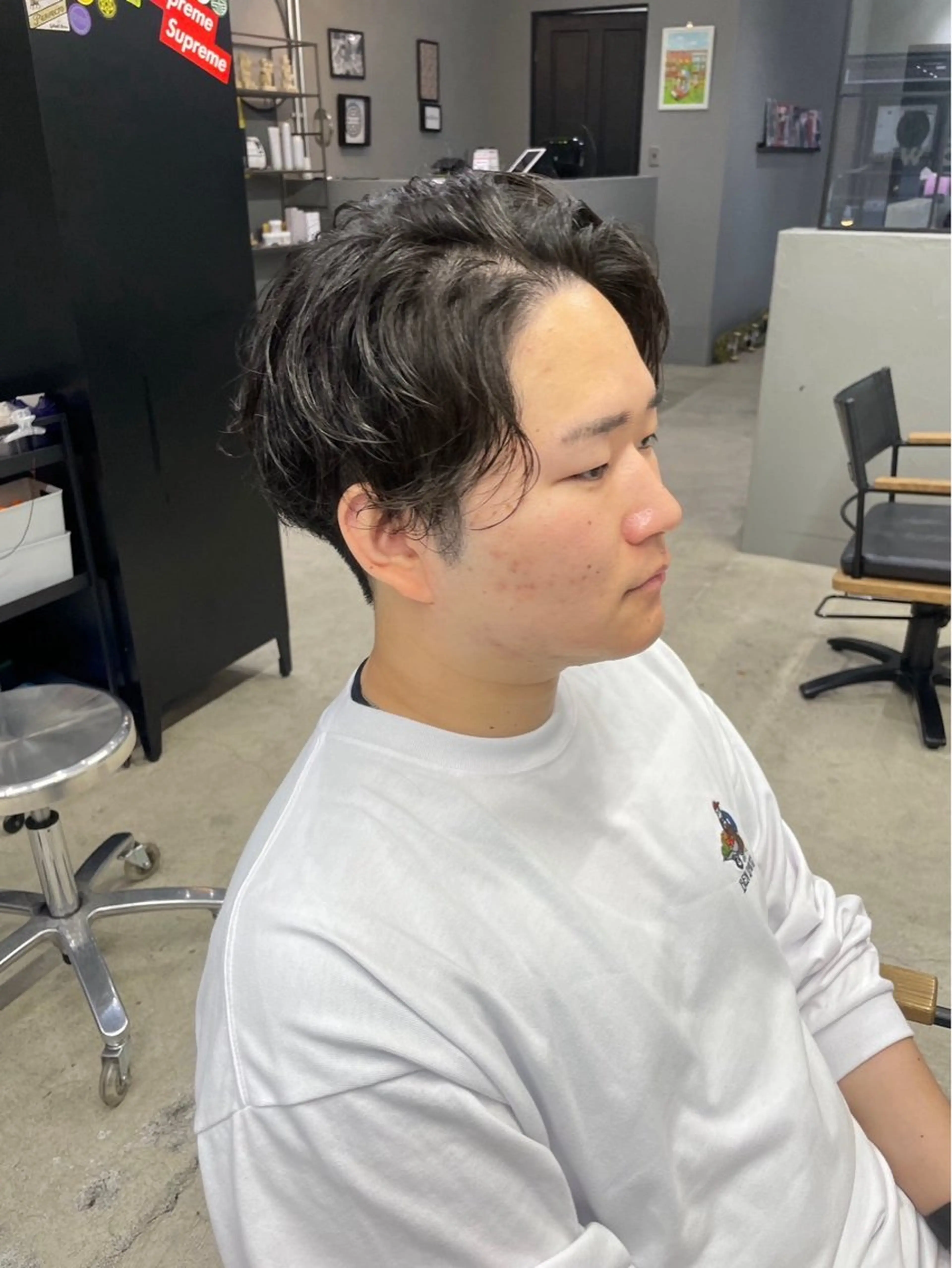 ショート パーマ メンズ カット パーマ メンズ専門サロン wokeのヘアスタイル