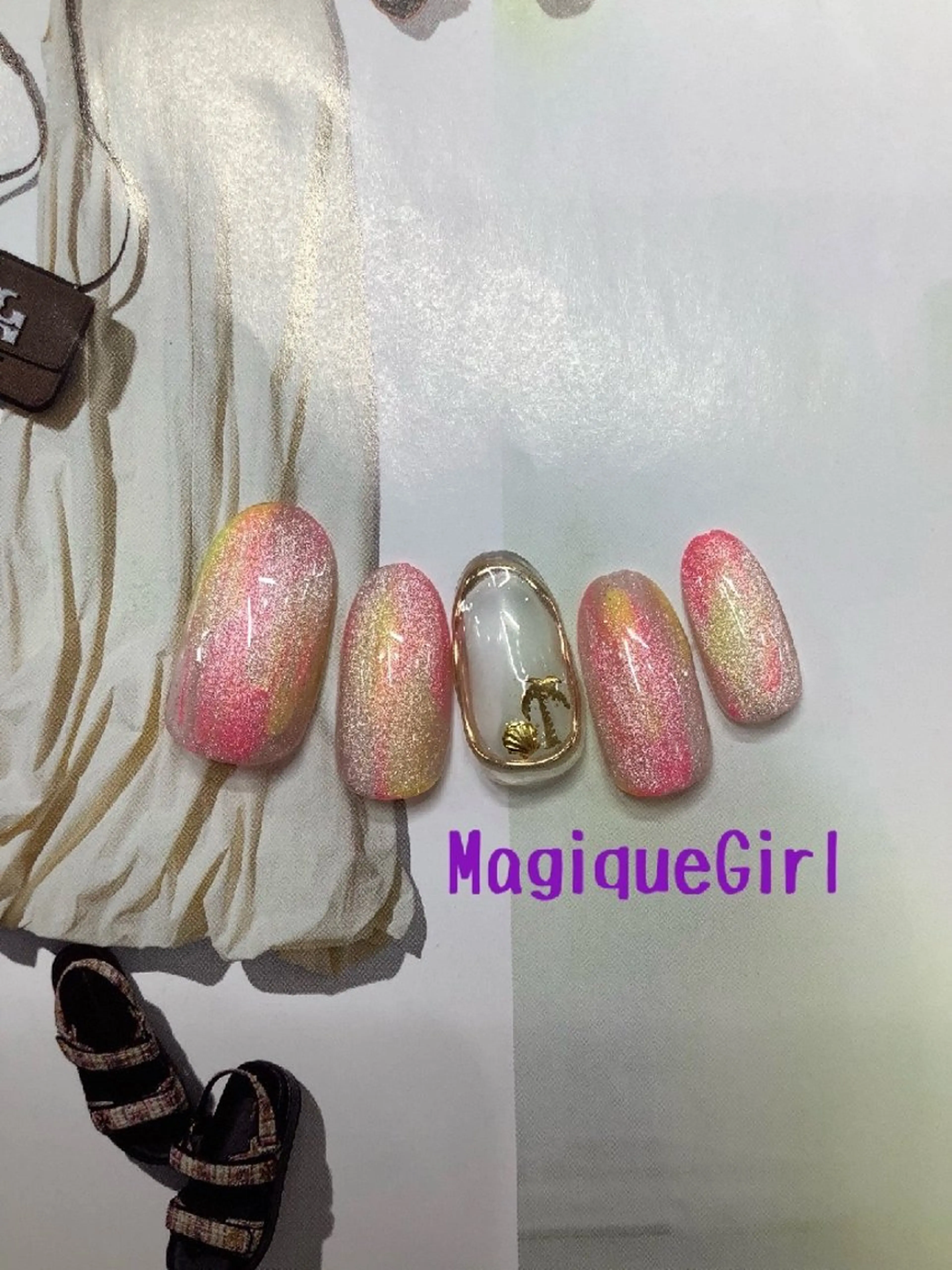 ネイル 夏ネイル Magique Girlのマツエク・マツパデザイン