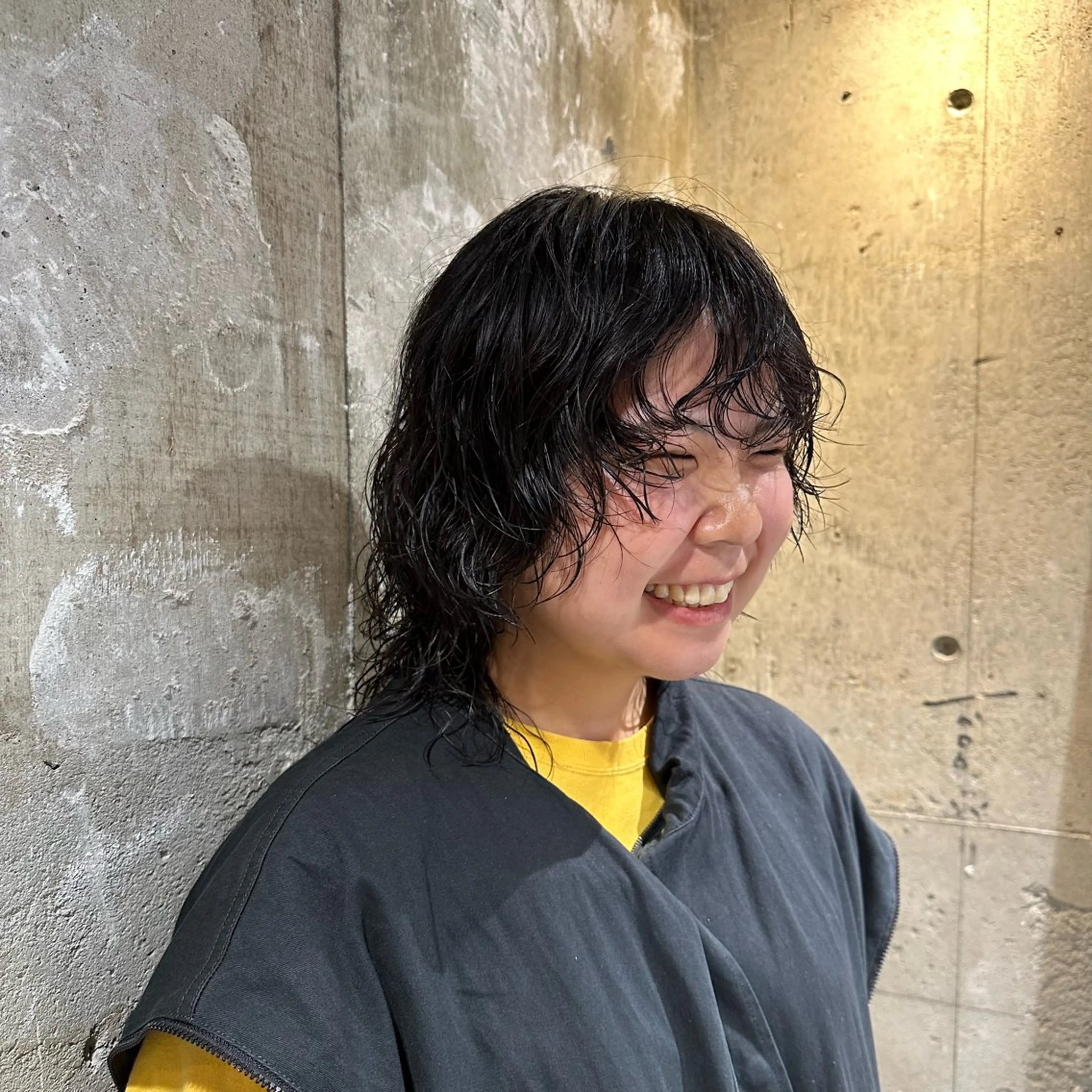 ミディアム パーマ カット パーマ 似合わせスタイル 山本風太のヘアスタイル