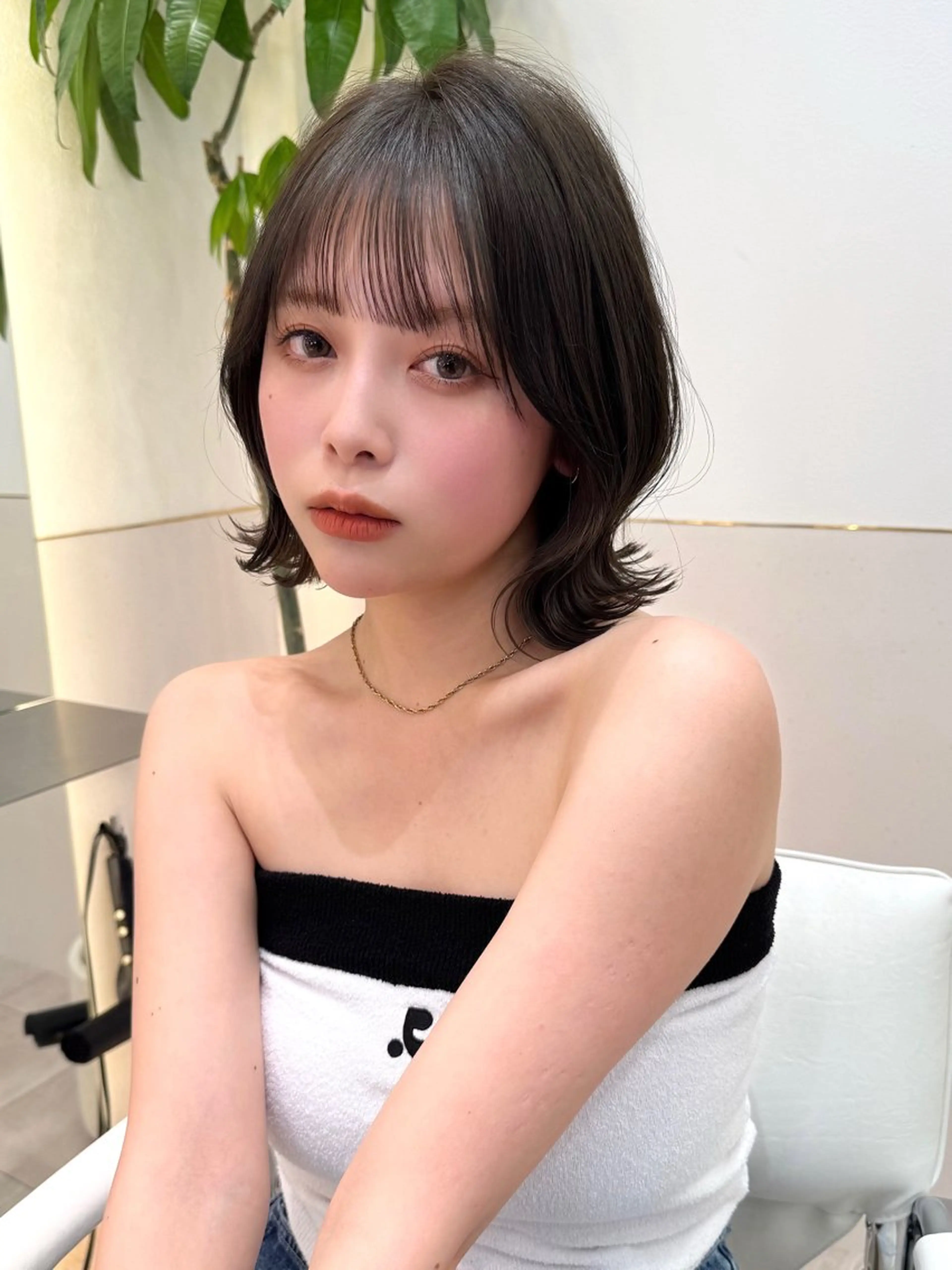 ミディアム カット ヘアカラー トリートメント 新宿/髪質改善/艶髪 韓国ヘア/大重聖斗のヘアスタイル