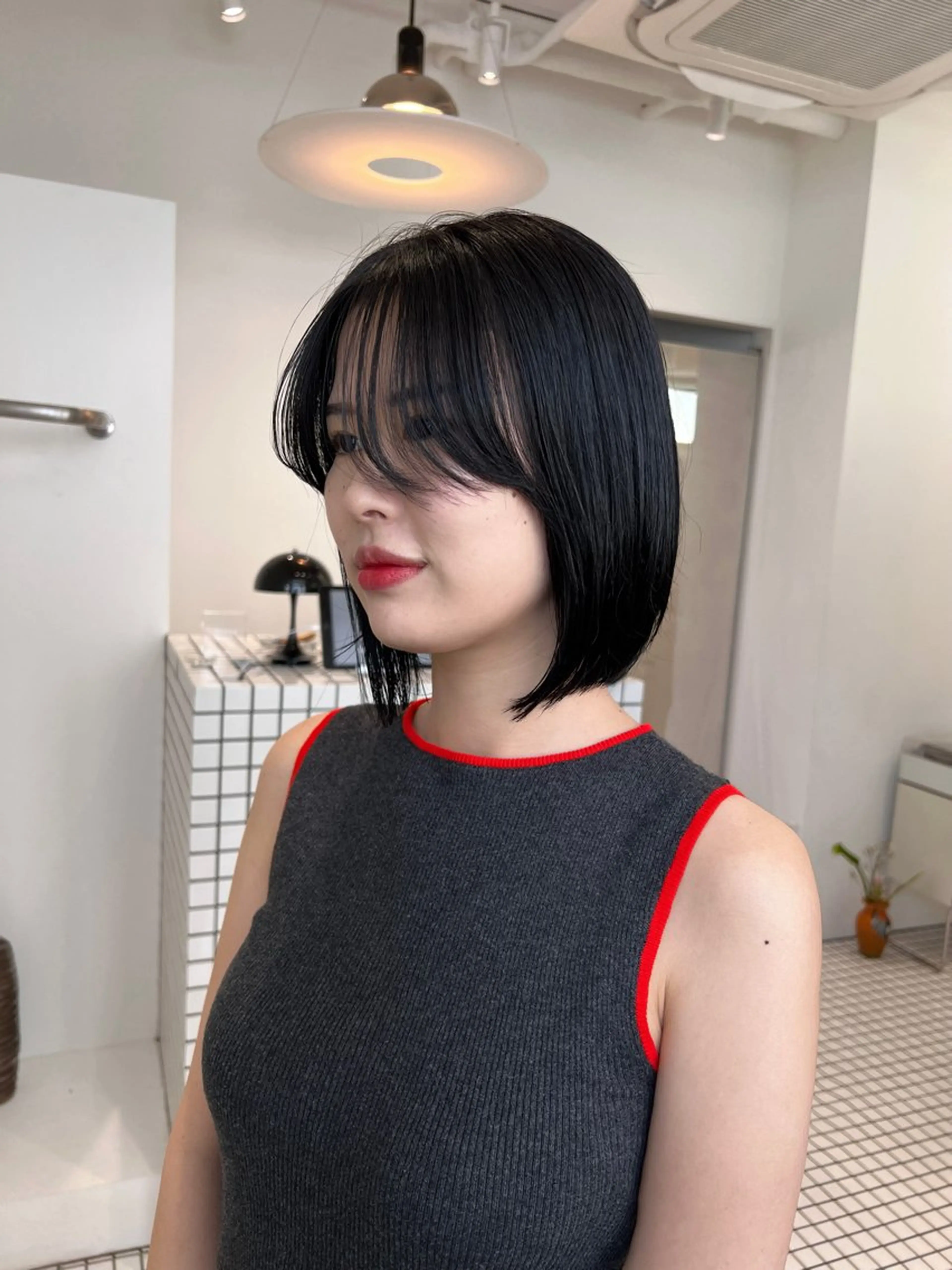 ショート カラー 切りっぱなしボブ ボブ カット ヘアカラー 🌱ぱつっと/ボブ 🌱のヘアスタイル