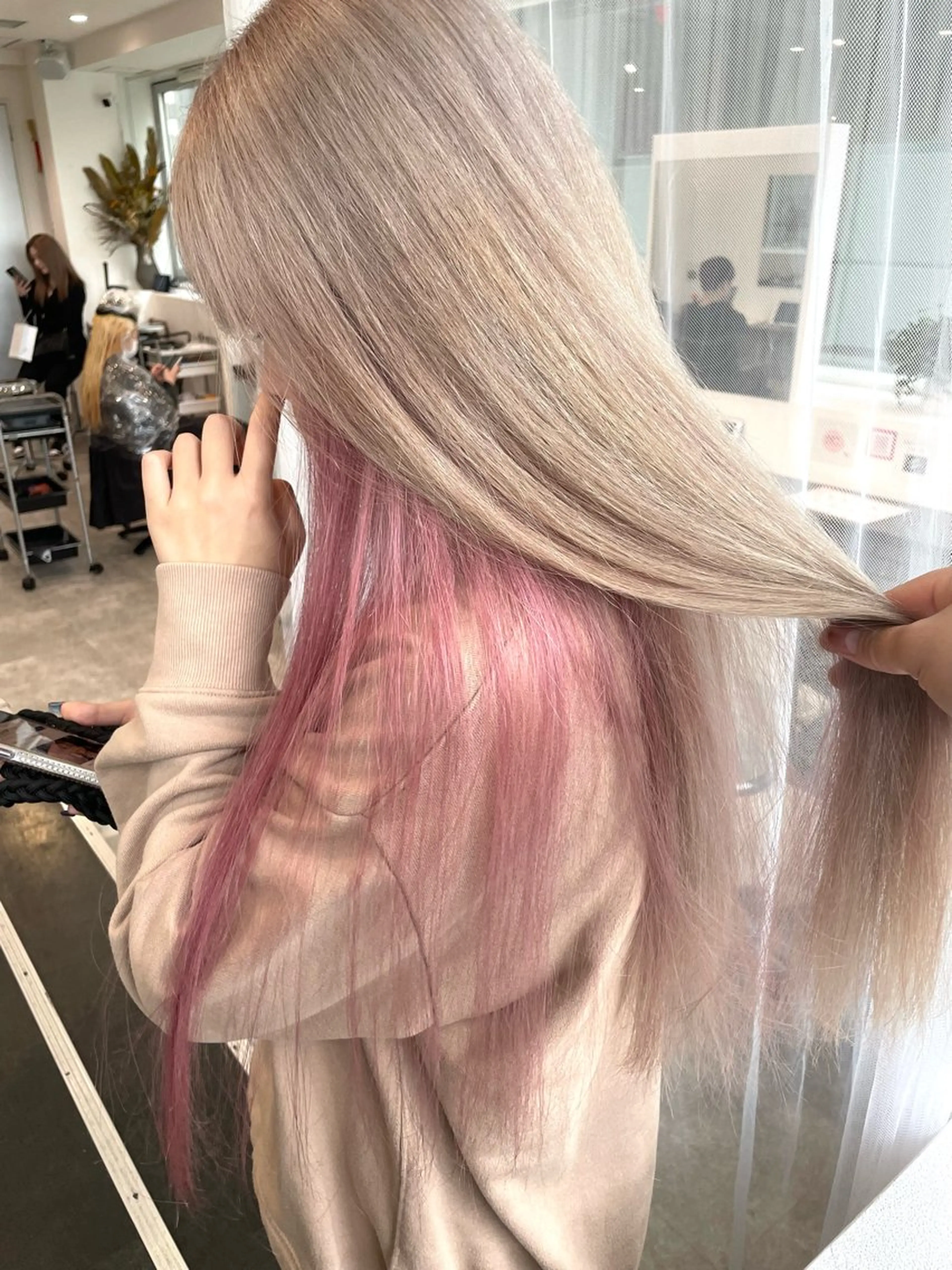 ロング カラー ヘアカラー 京都美容師 塩のヘアスタイル
