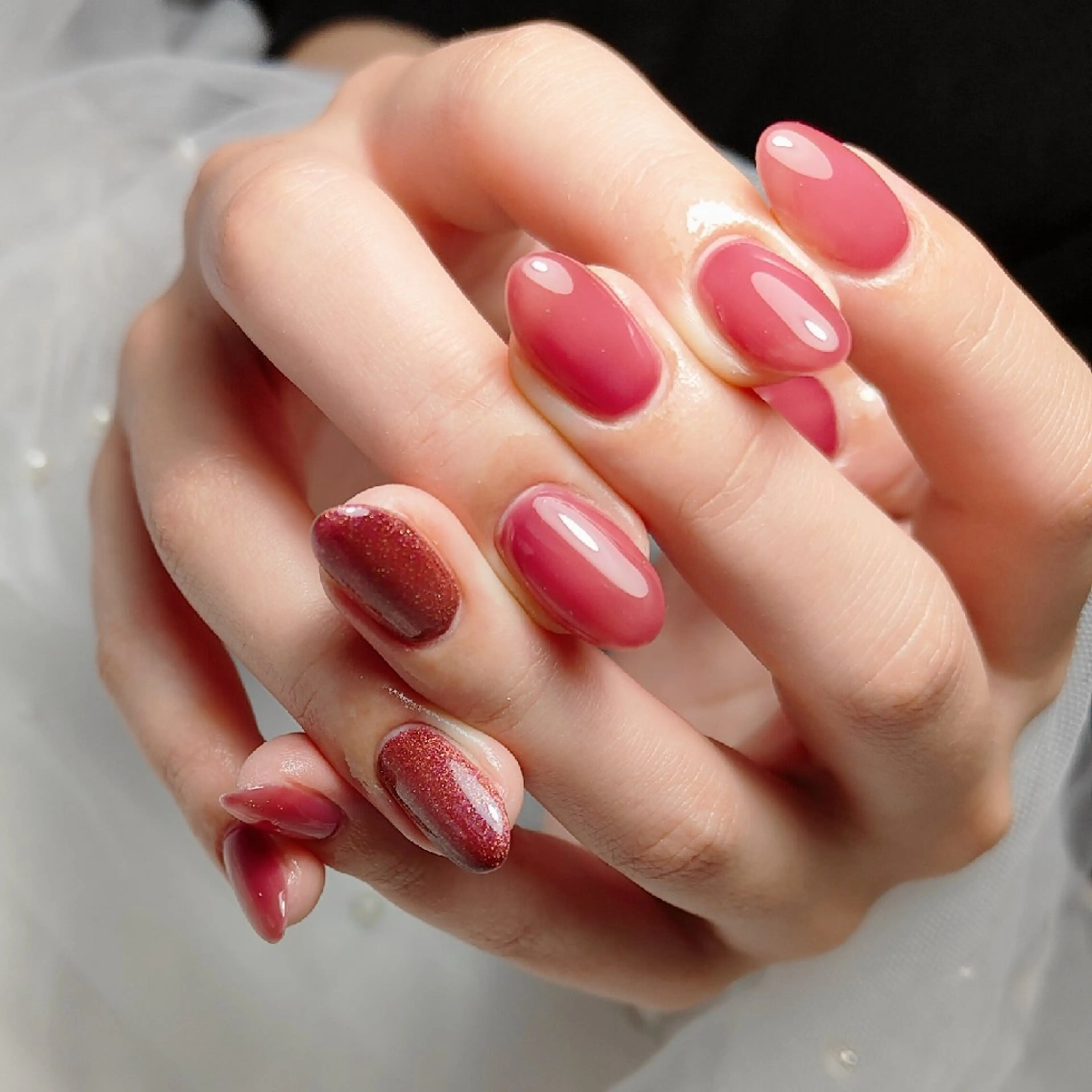 ネイル マグネットネイル ワンカラーネイル ハンドネイル CLEAR NAILのネイルデザイン