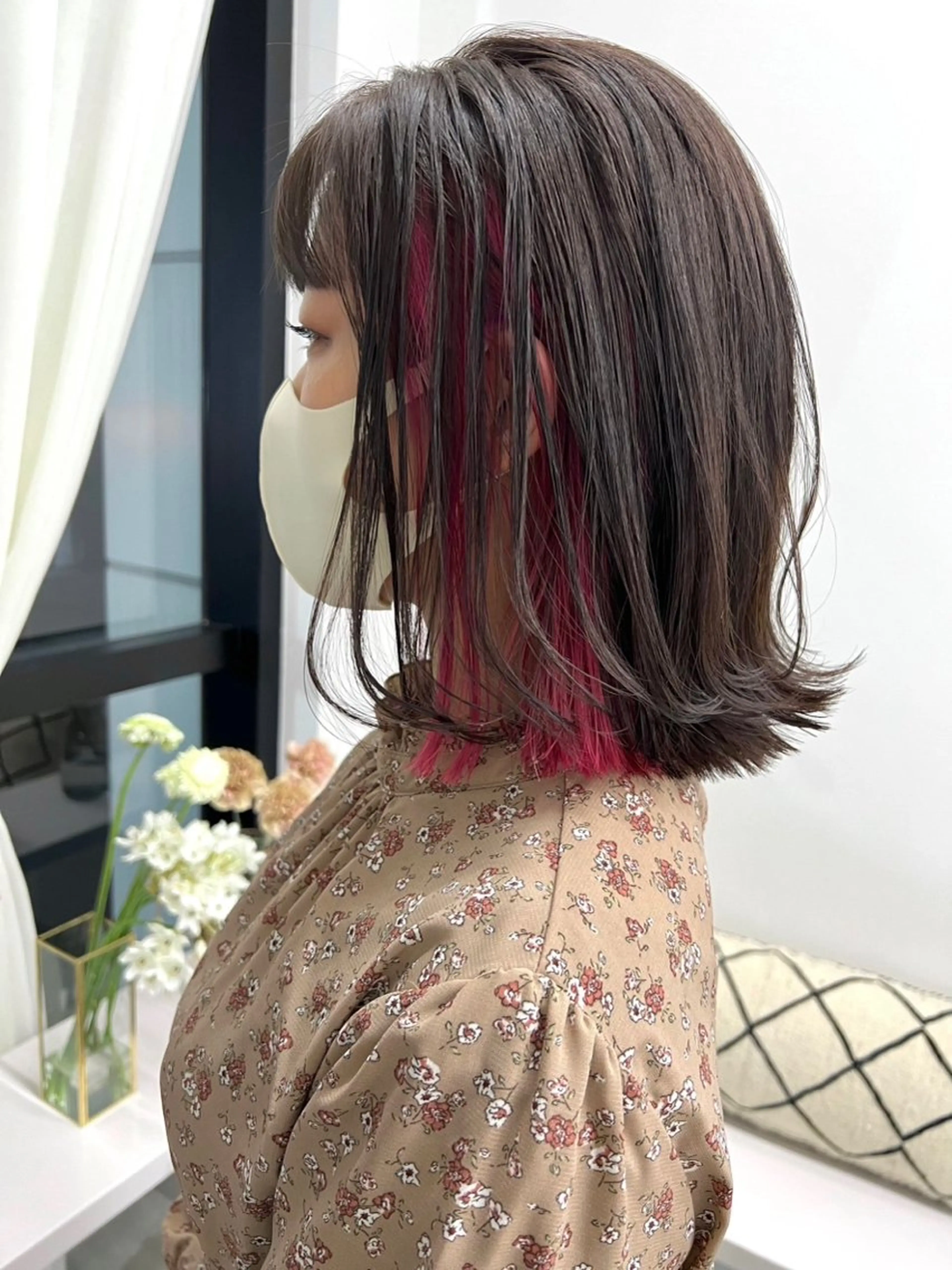 ミディアム カラー ヘアカラー トリートメント NIKO/名古屋/ 伏見/花屋併設のヘアスタイル