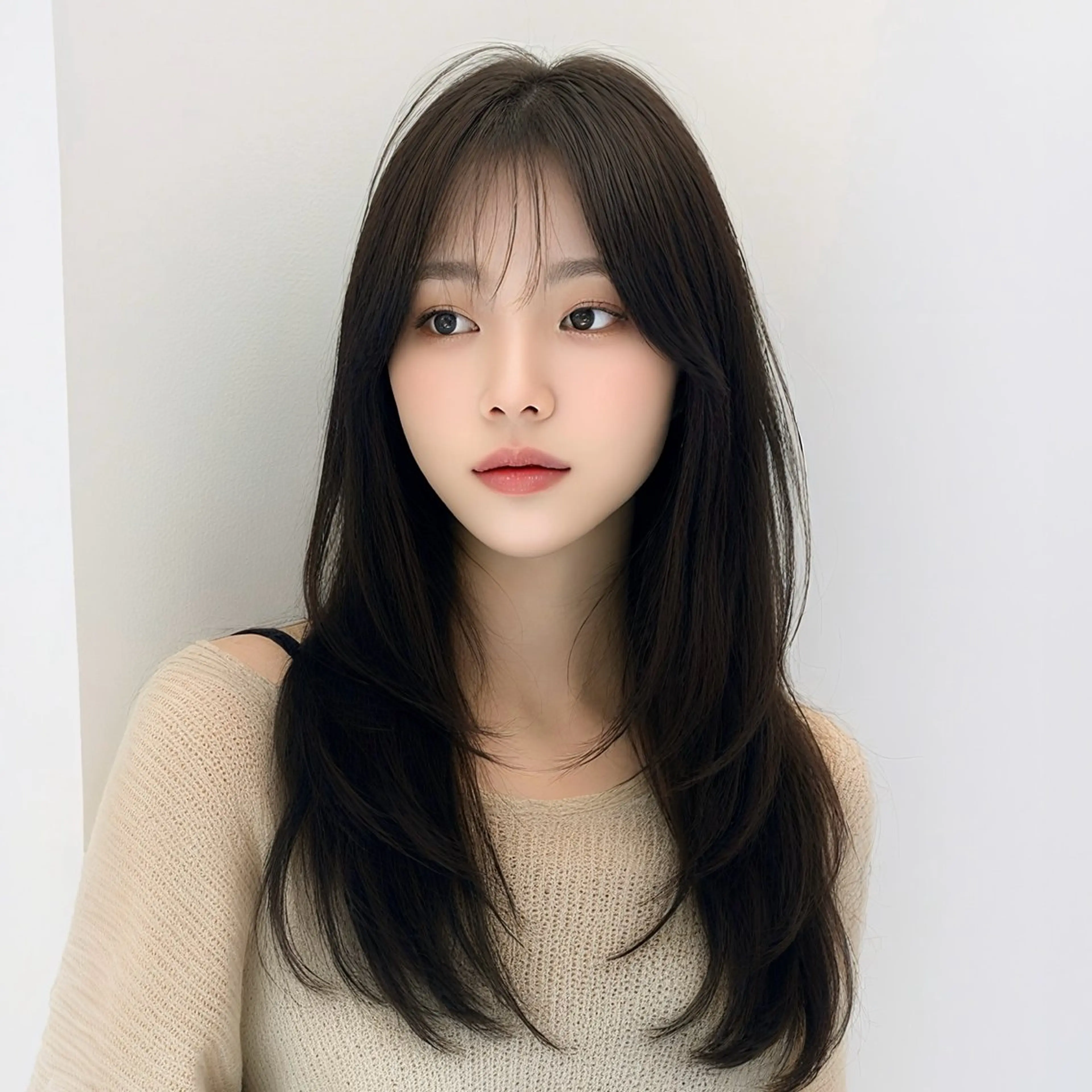 セミロング カラー カット ヘアカラー トリートメント 銀座/韓国レイヤー髪 質改善/RYUのヘアスタイル