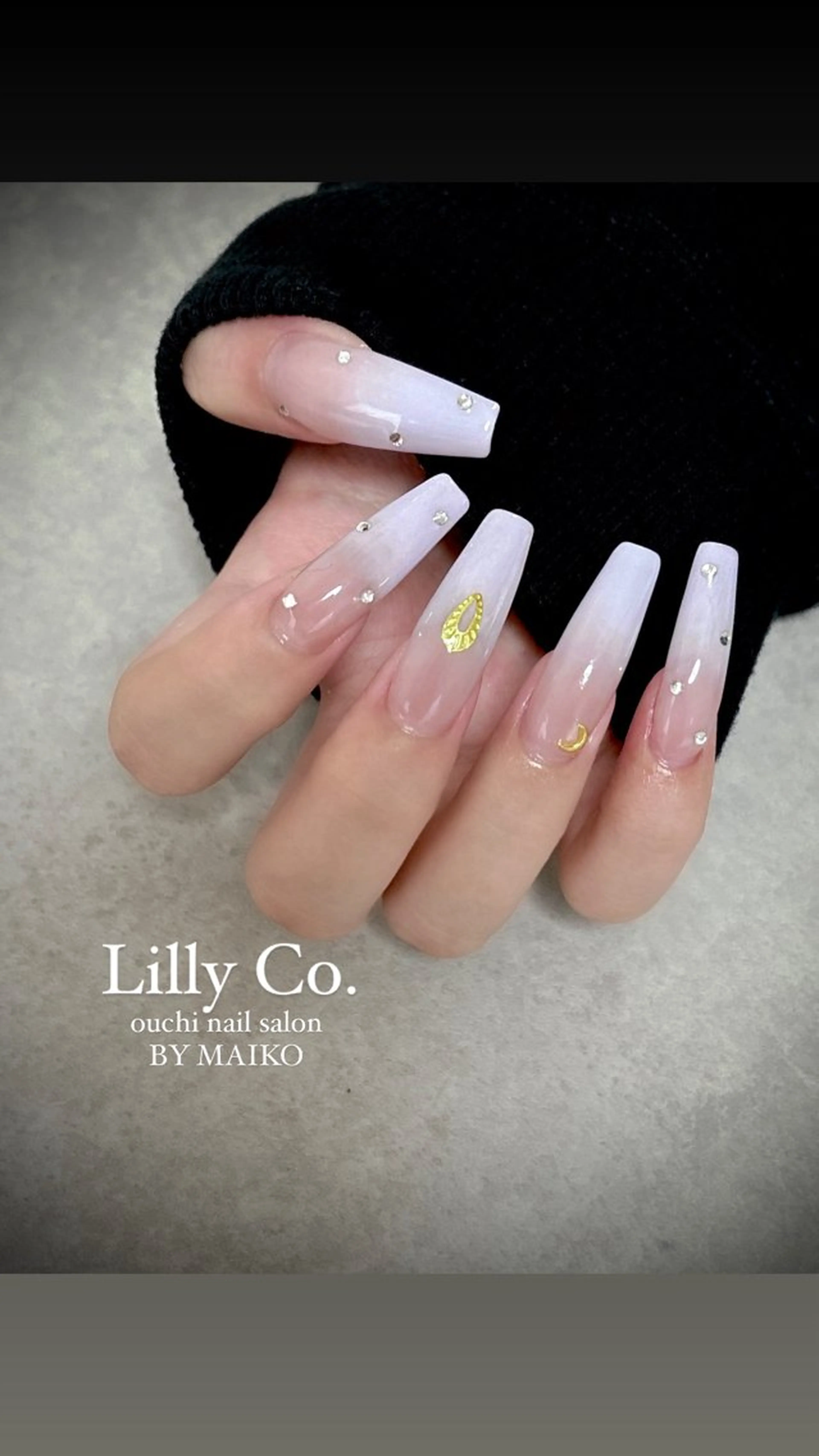 ネイル グラデーション パープル スカルプネイル Lilly Co.のネイルデザイン
