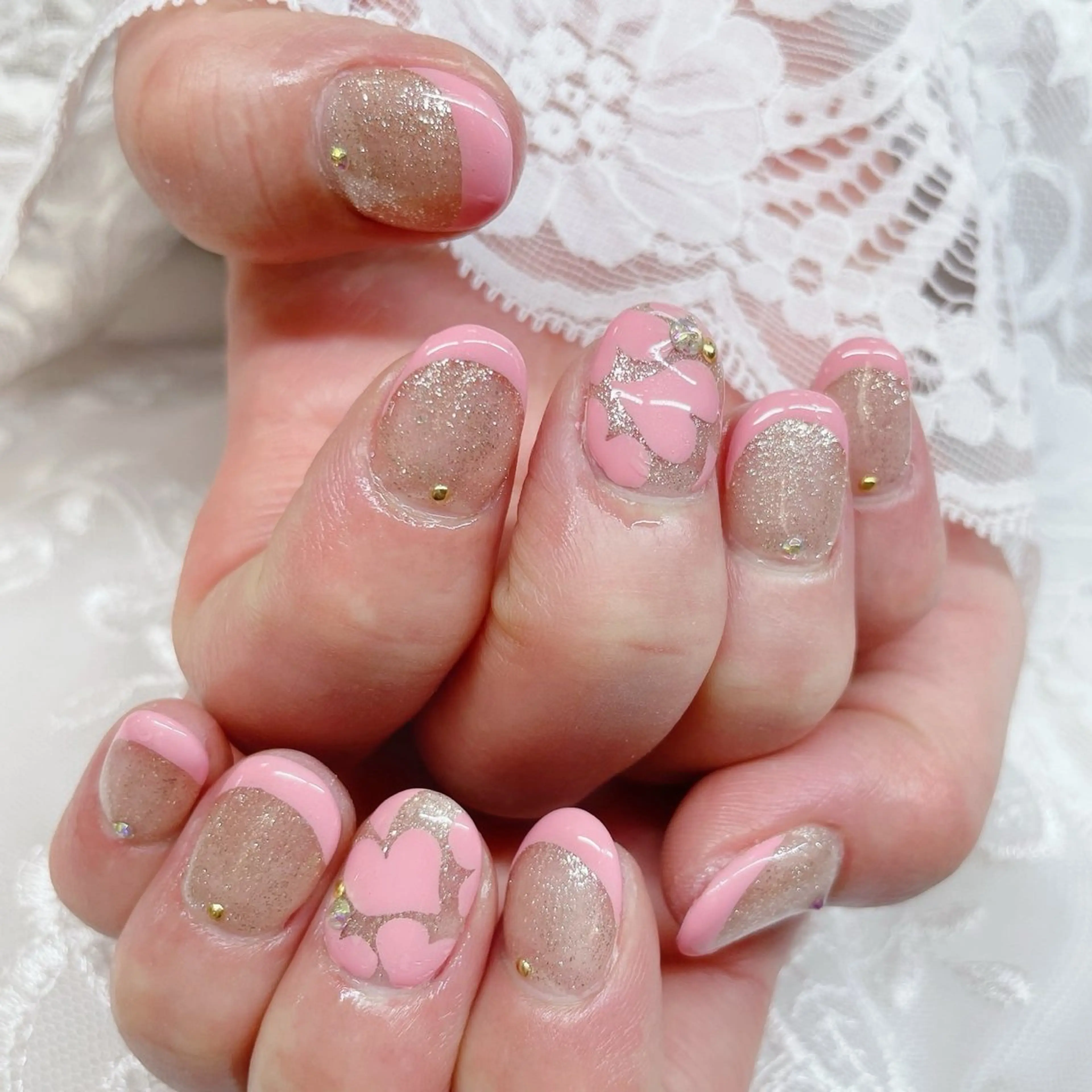 ショート ハンドネイル ハンドケア 💜MIYA nail川崎店のネイルデザイン