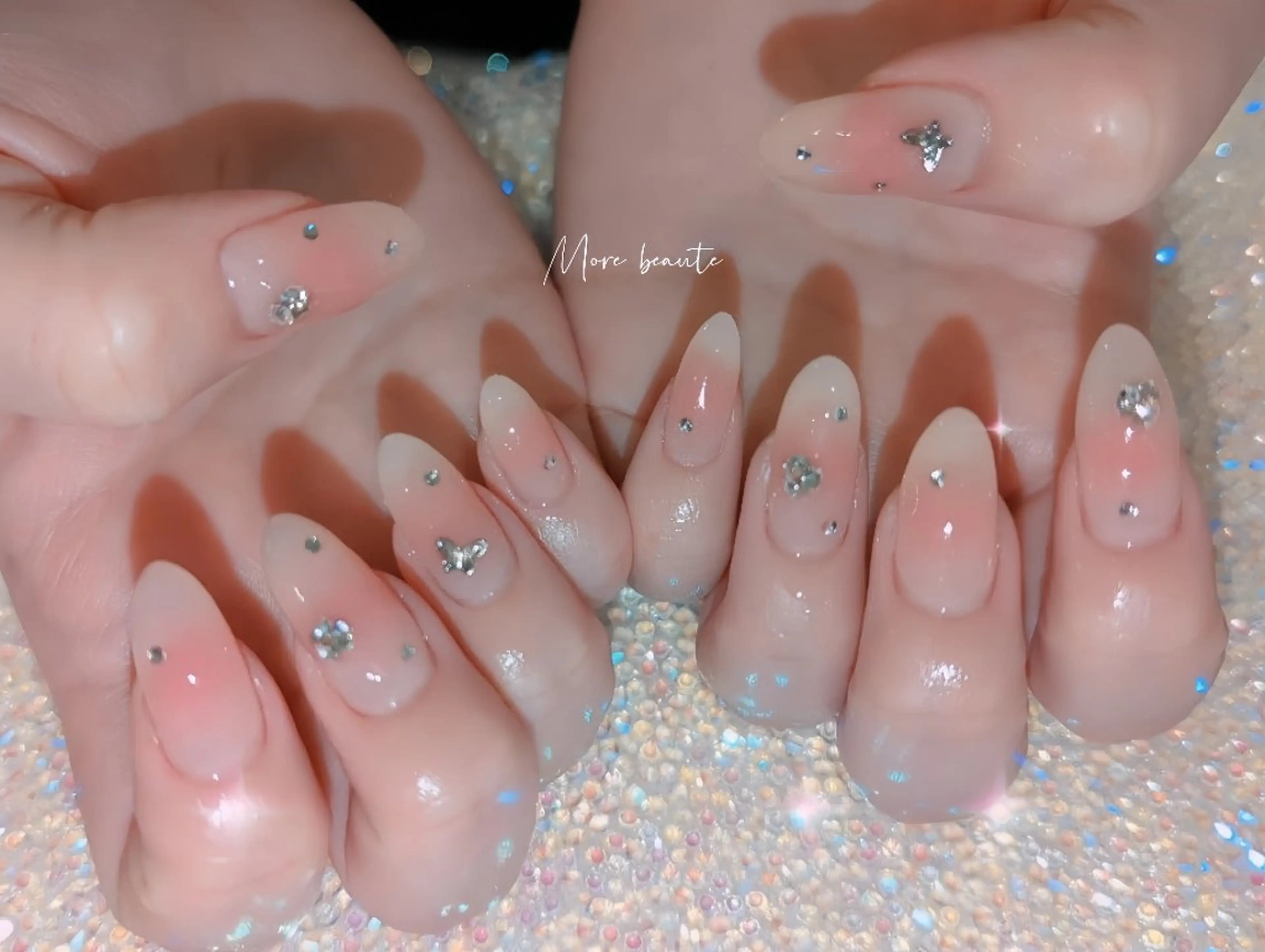 ネイル 長さ出し ジェルネイル ハート 韓国ネイル マグネットネイル ハンドネイル I LOVE ME NAIL.｡.:*♡のネイルデザイン