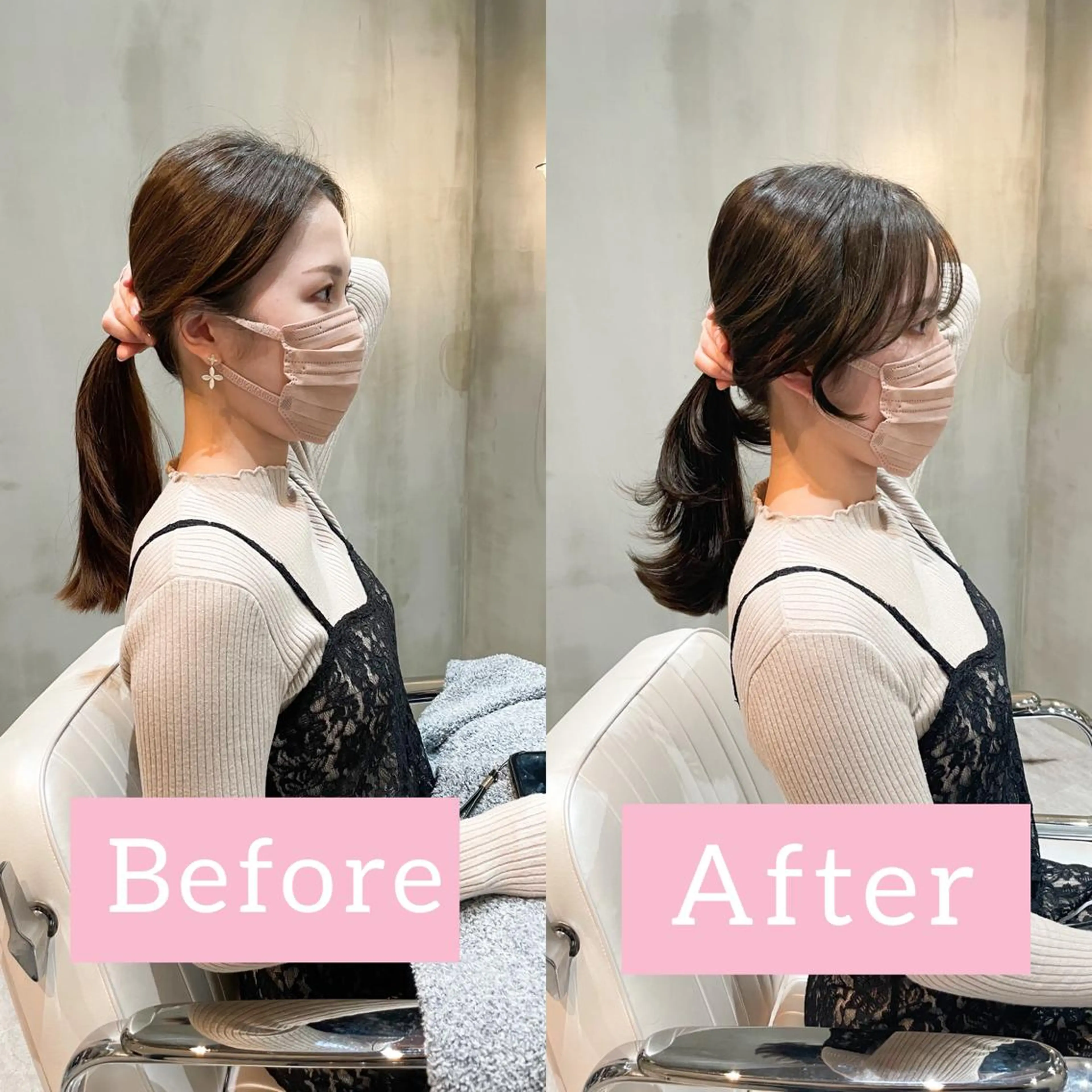 ミディアム 顔周りカット 韓国風ヘア LOMA🇰🇷 銀座クボタのヘアスタイル