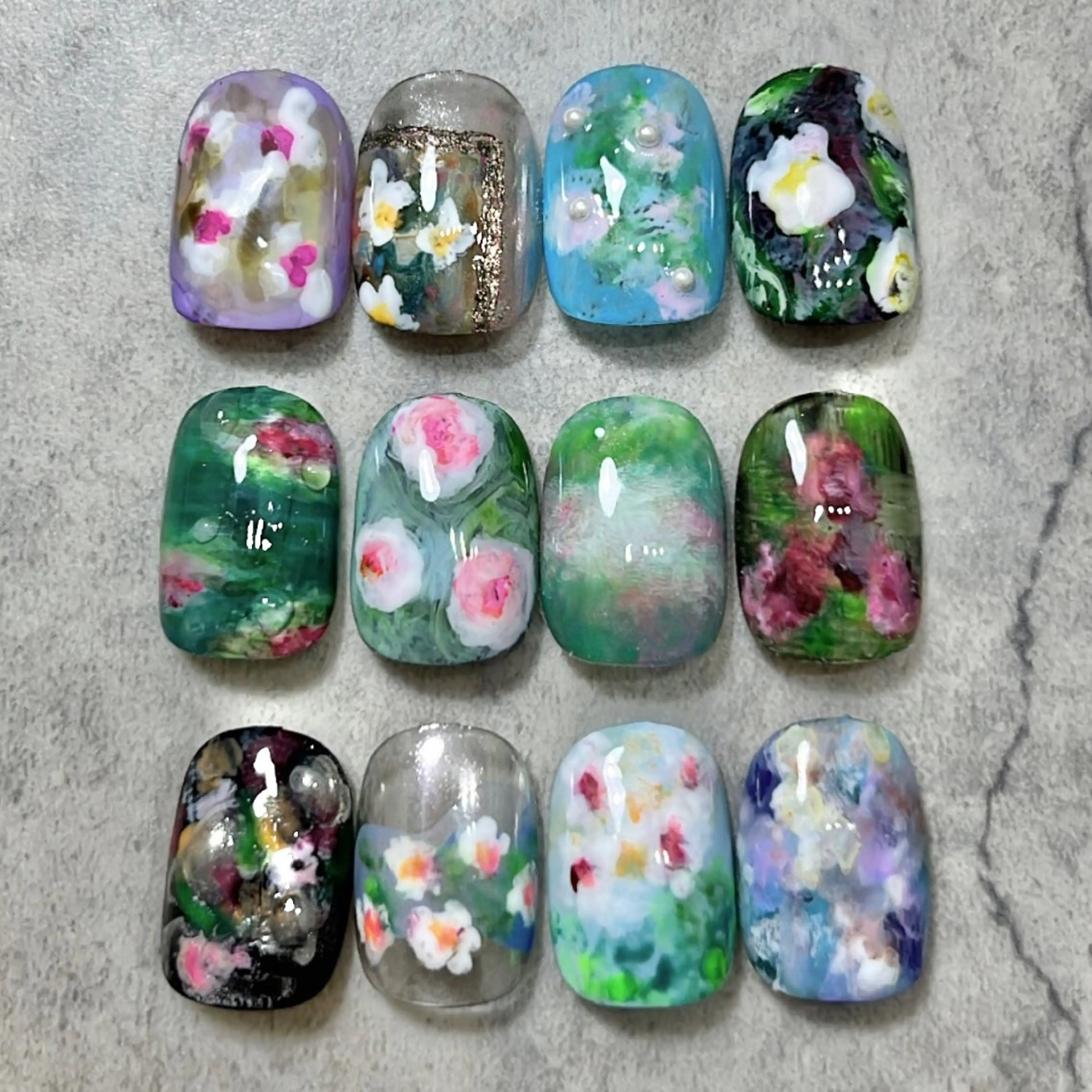 ネイル アートネイル グリーン ハンドネイル nail salon O (en)所属・vegh. nail／阿波座のネイルデザイン