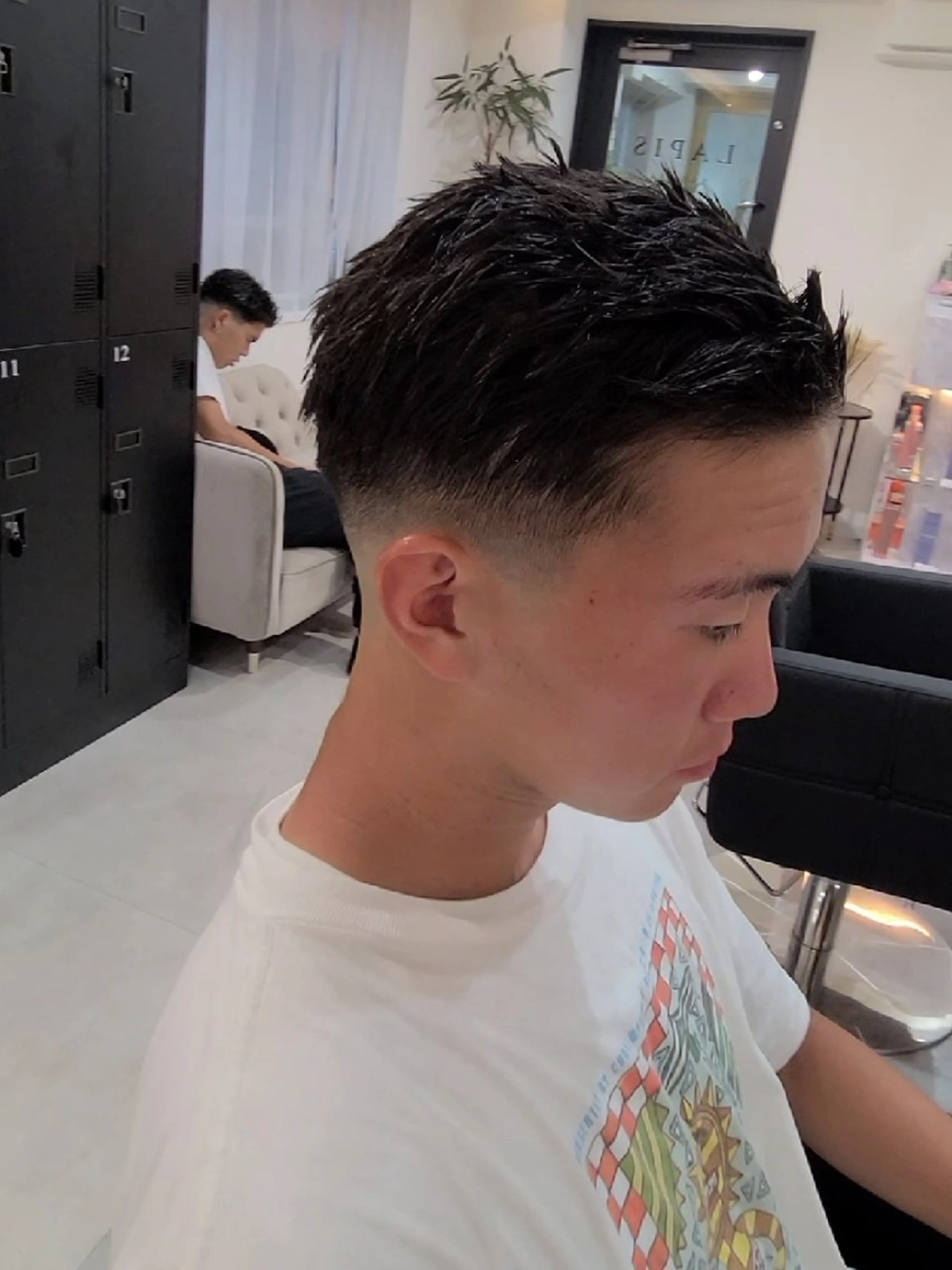 メンズ ショート メンズパーマ カット パーマ ヘアセット Lapis 名古屋駅前店所属・LEN名古屋/パーマ メンズ特化美容師のヘアスタイル