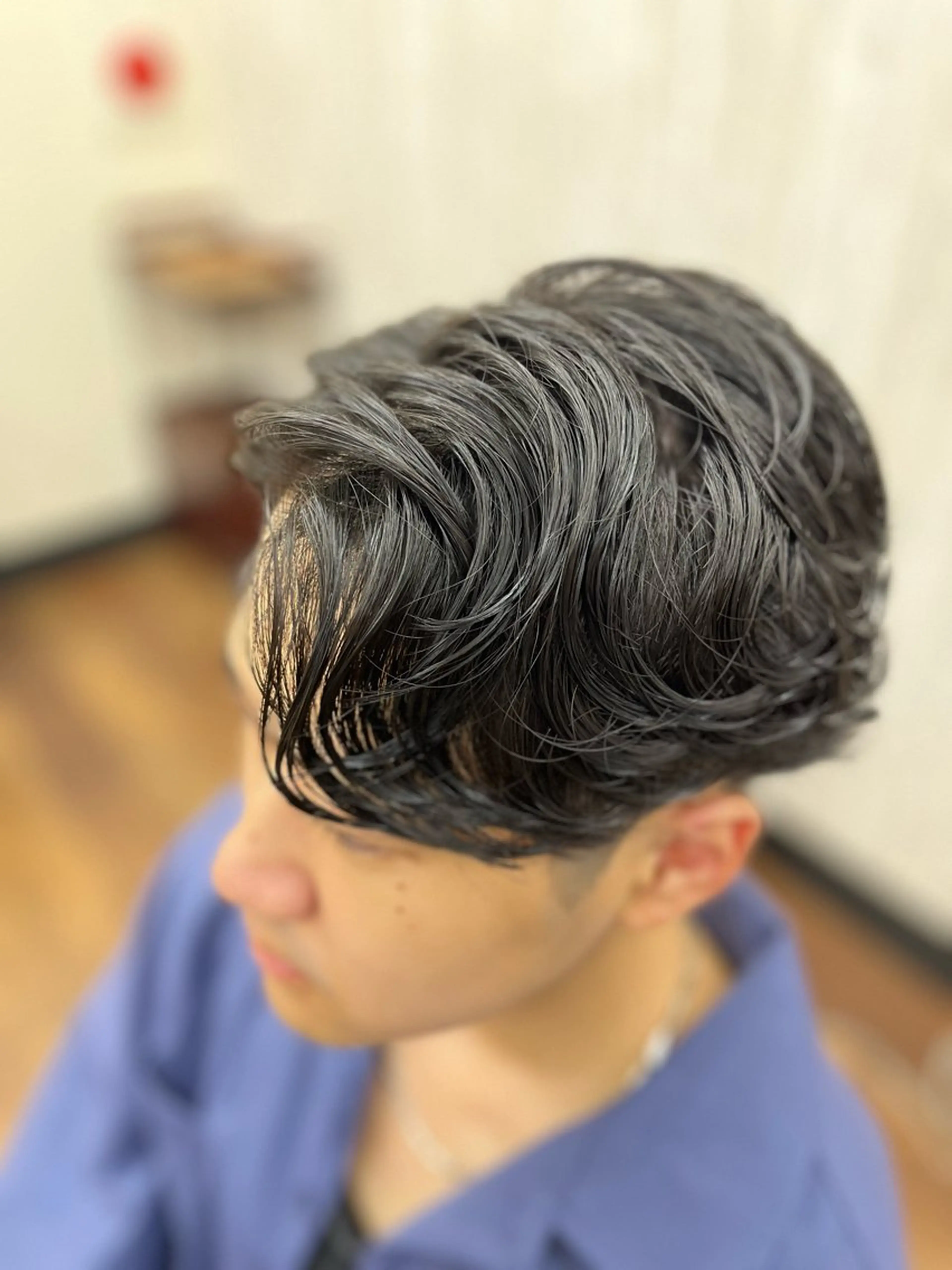 ミディアム パーマ メンズ センターパート カット パーマ OF-HEARTS八王子みなみ野店所属・澤田 翔耶のヘアスタイル