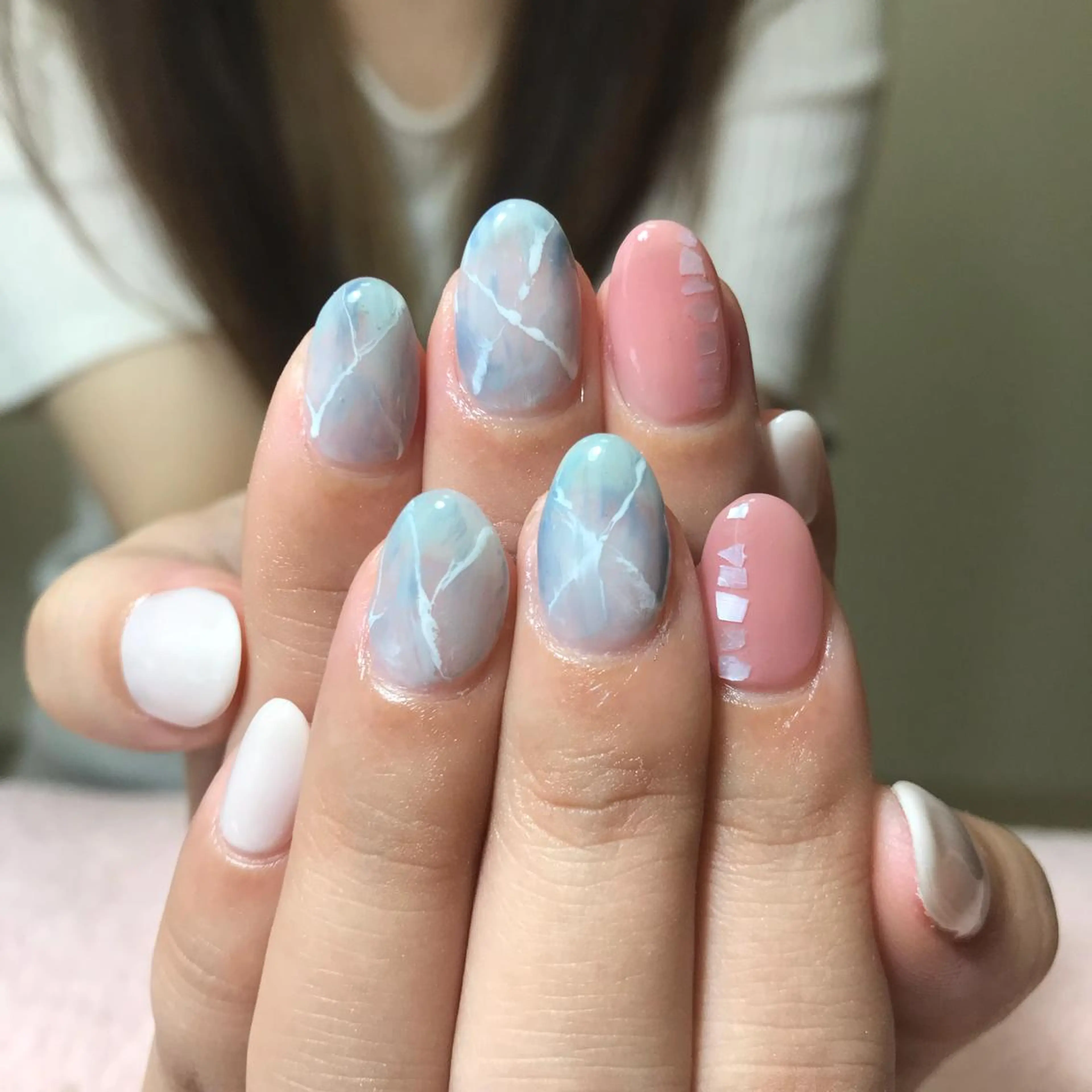 ネイル クリアネイル 大理石ネイル(マーブル) RireOne ~リルワン~のネイルデザイン