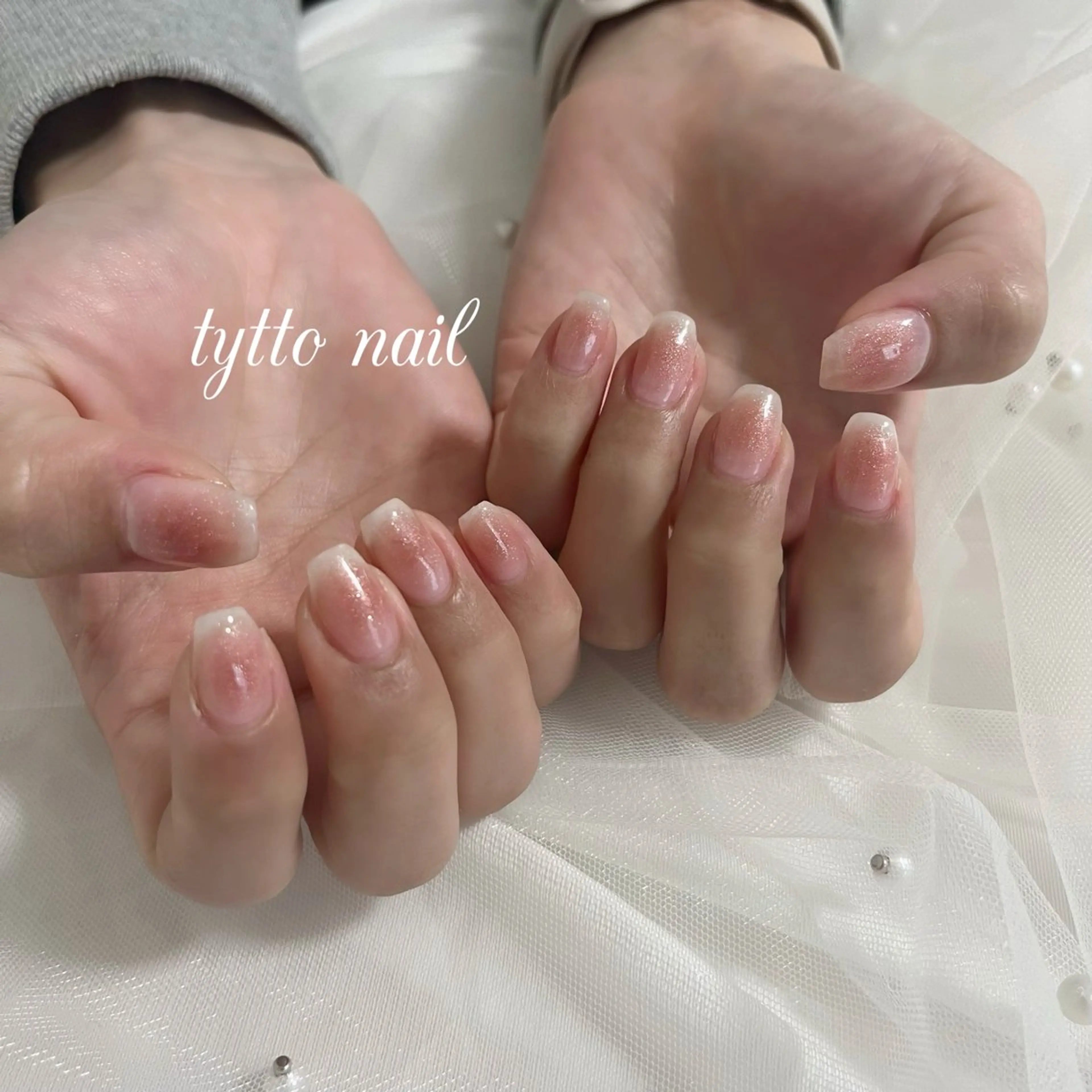 ネイル チークネイル ガーリー キラキラネイル ラメ(グリッター) オフィスネイル tytto nail ❤︎‪‪eri‪‪のネイルデザイン