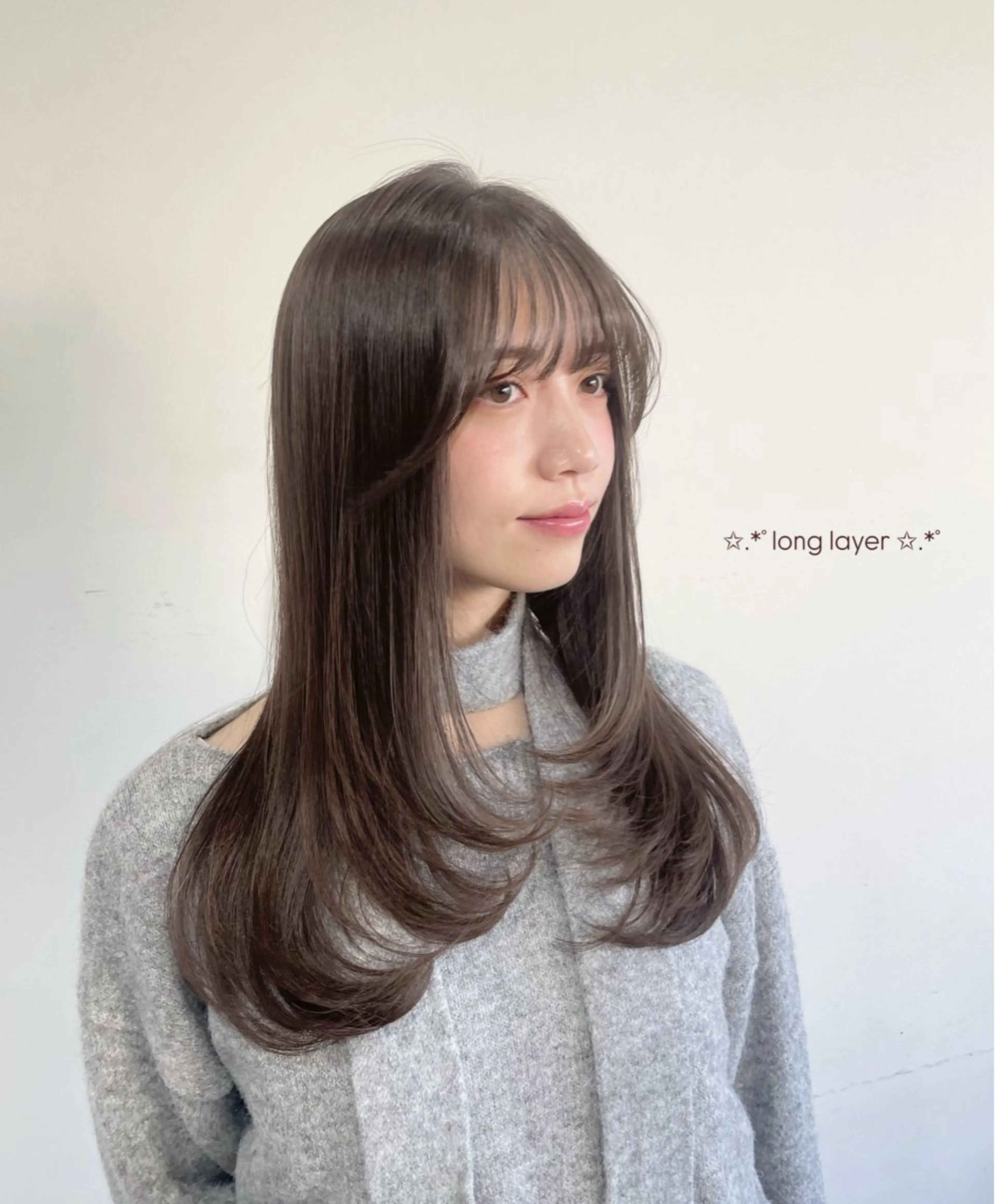 ロング カラー ベージュカラー カット ヘアカラー sora/ボブ/ レイヤーカットのヘアスタイル