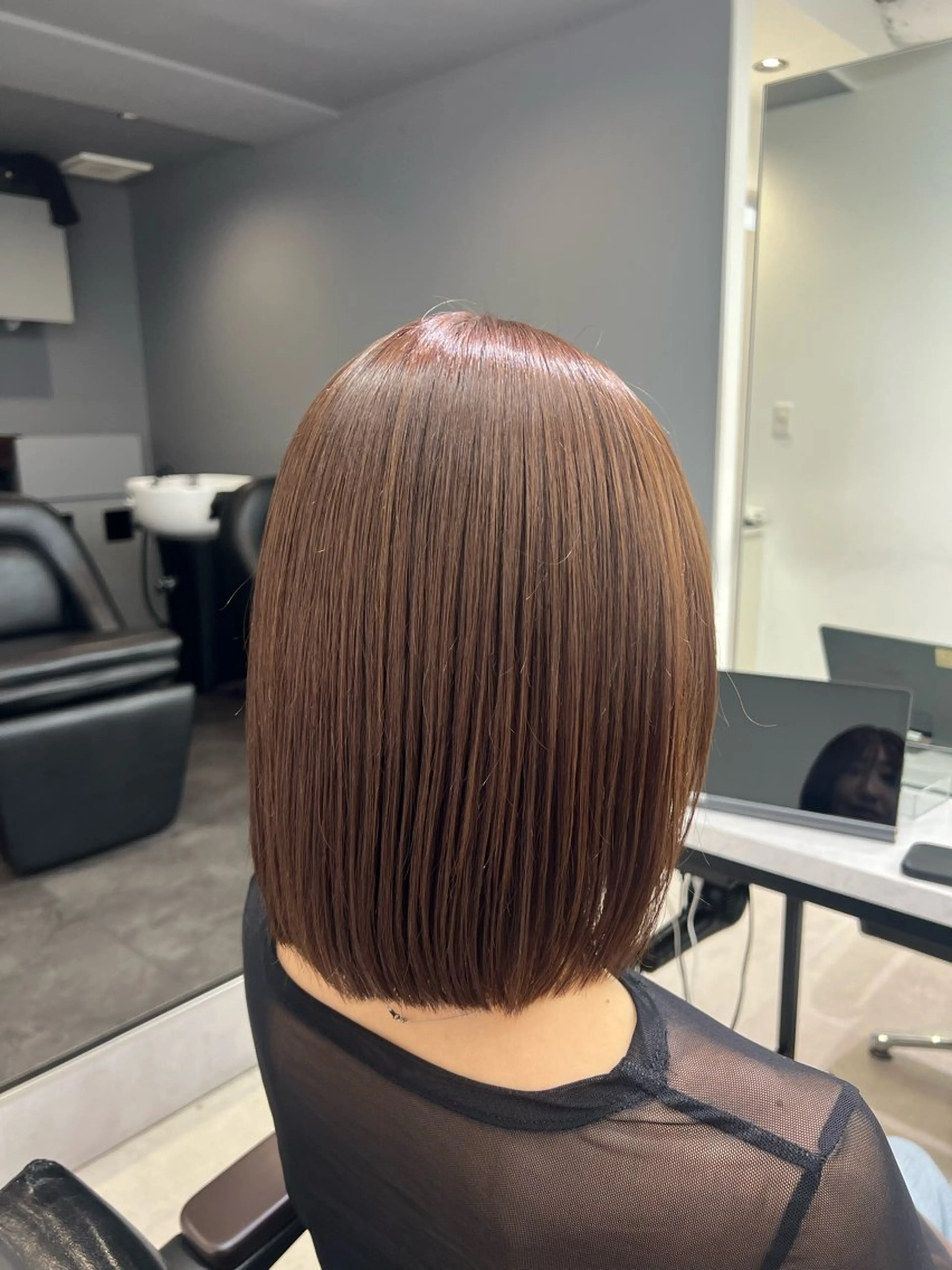 ミディアム カラー ヘアカラー トリートメント kei/透明感カラー /縮毛矯正/メンズのヘアスタイル