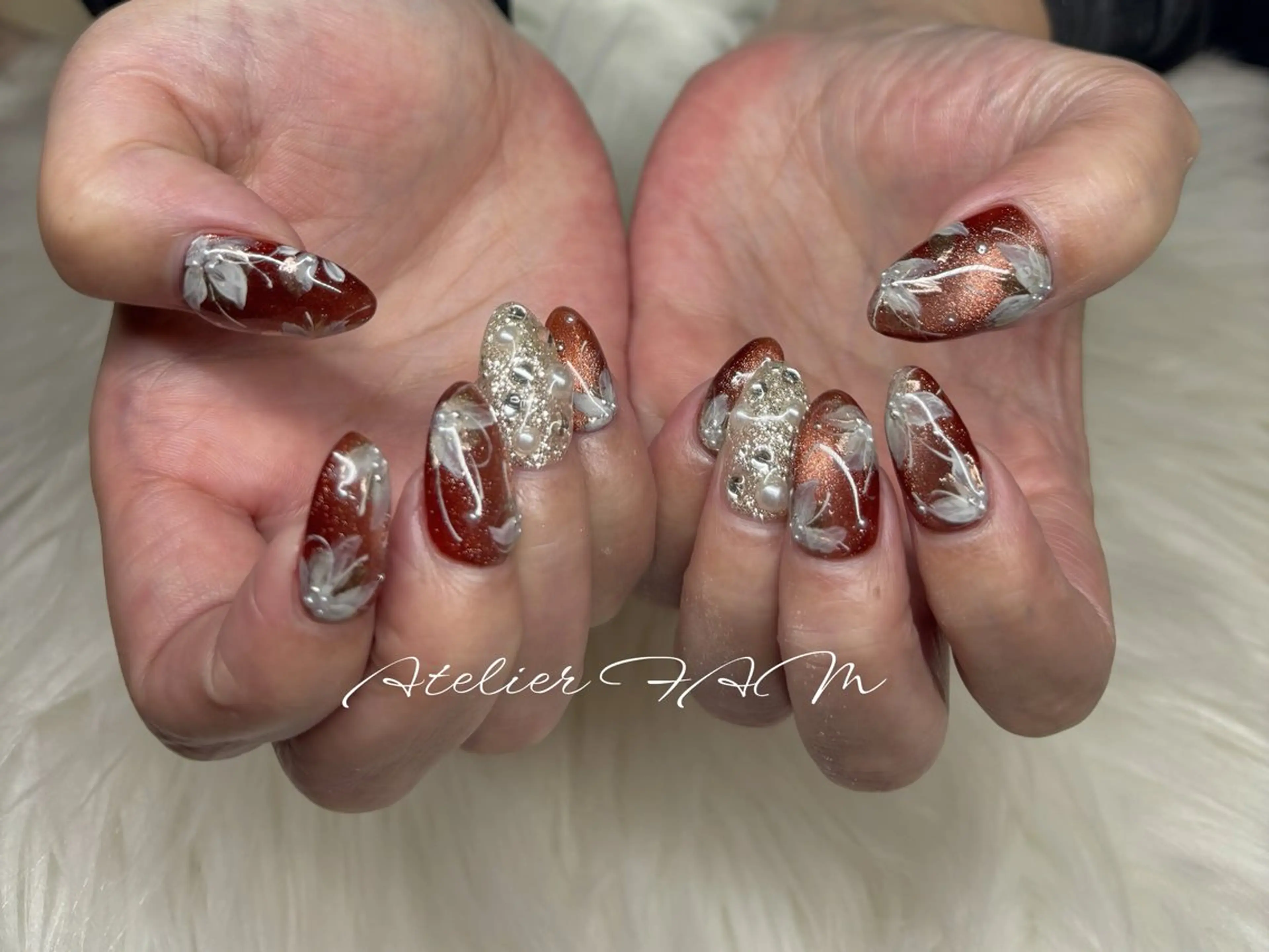 セミロング ハンドネイル nail&eyelashsalon atelier fam上本町店所属・アトリエ FAMのネイルデザイン