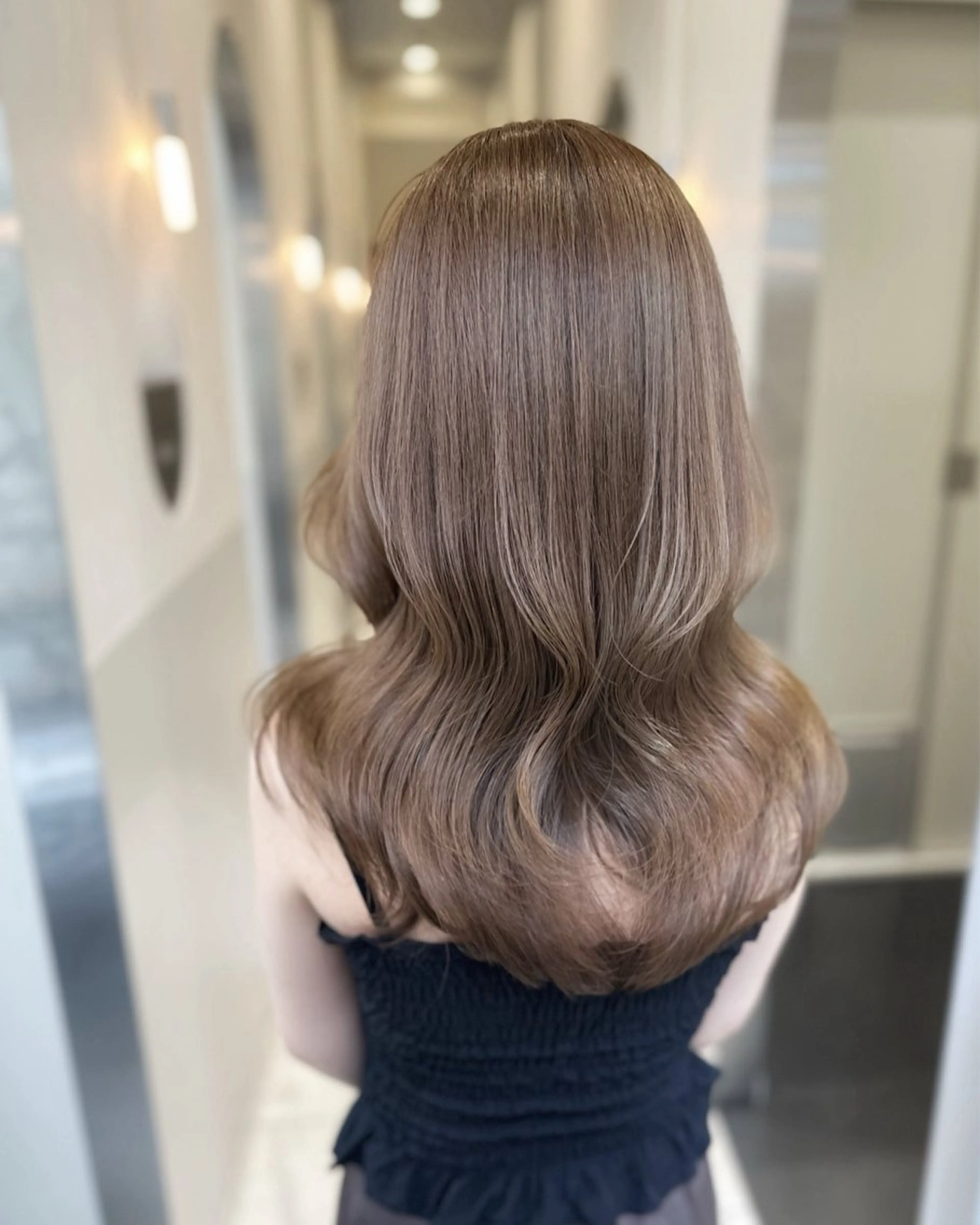 セミロング カラー ヘアカラー トリートメント ヘアセット IVE所属・ブリーチなし🤍 渋谷／原島杏奈のヘアスタイル