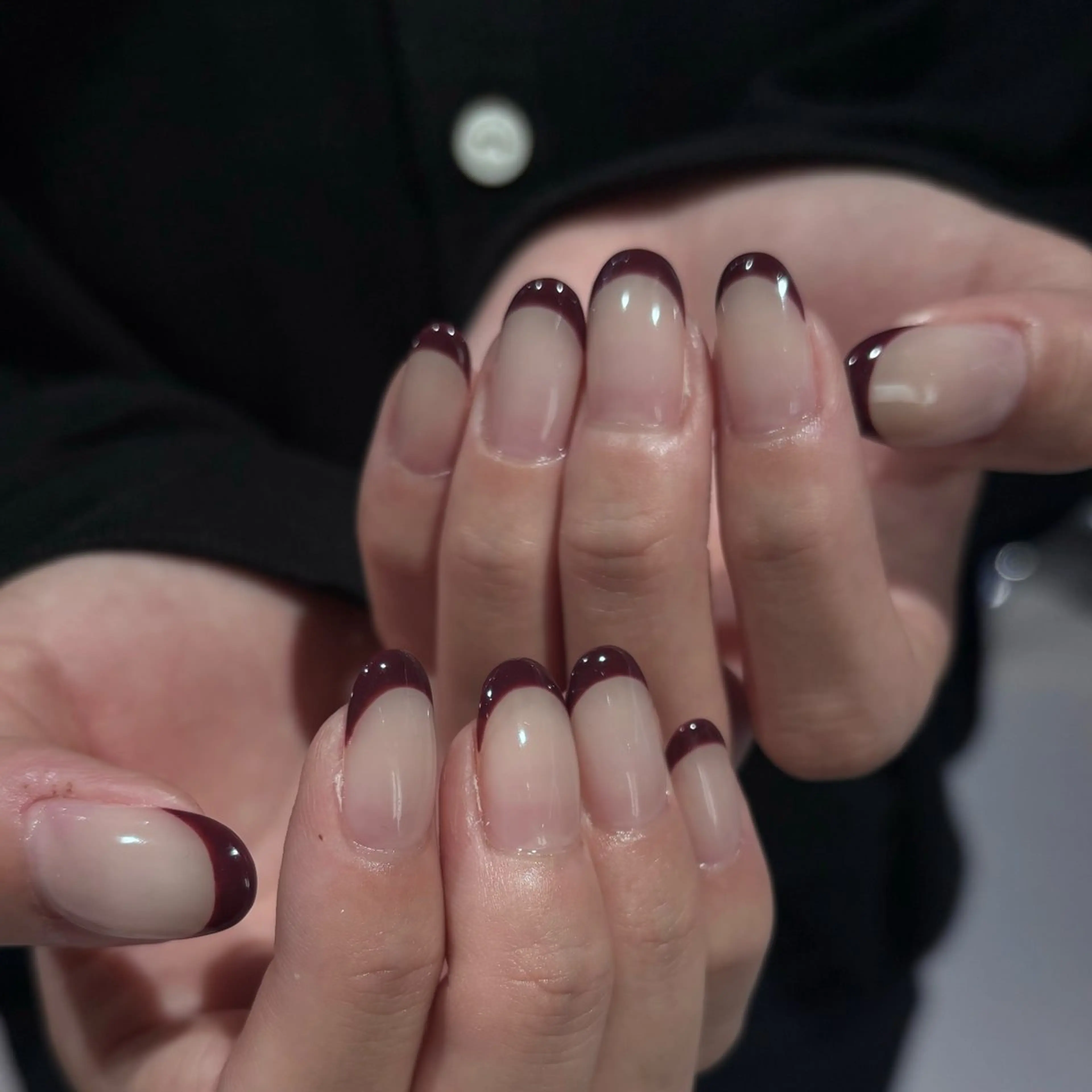 ネイル ブラウン フレンチネイル ハンドネイル CLALA Makoのネイルデザイン