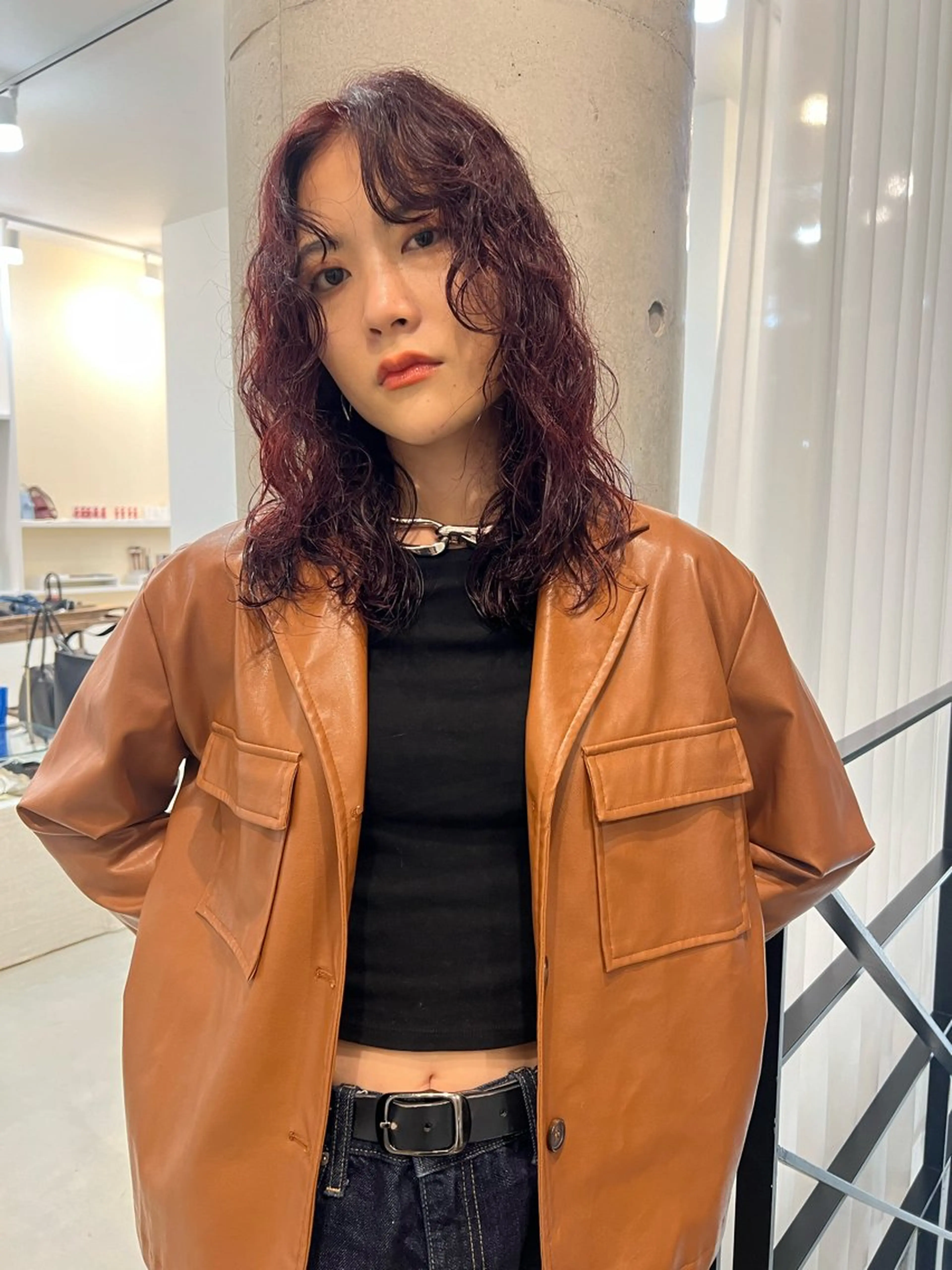 セミロング パーマ レイヤー/ 透明感SHIMAのヘアスタイル