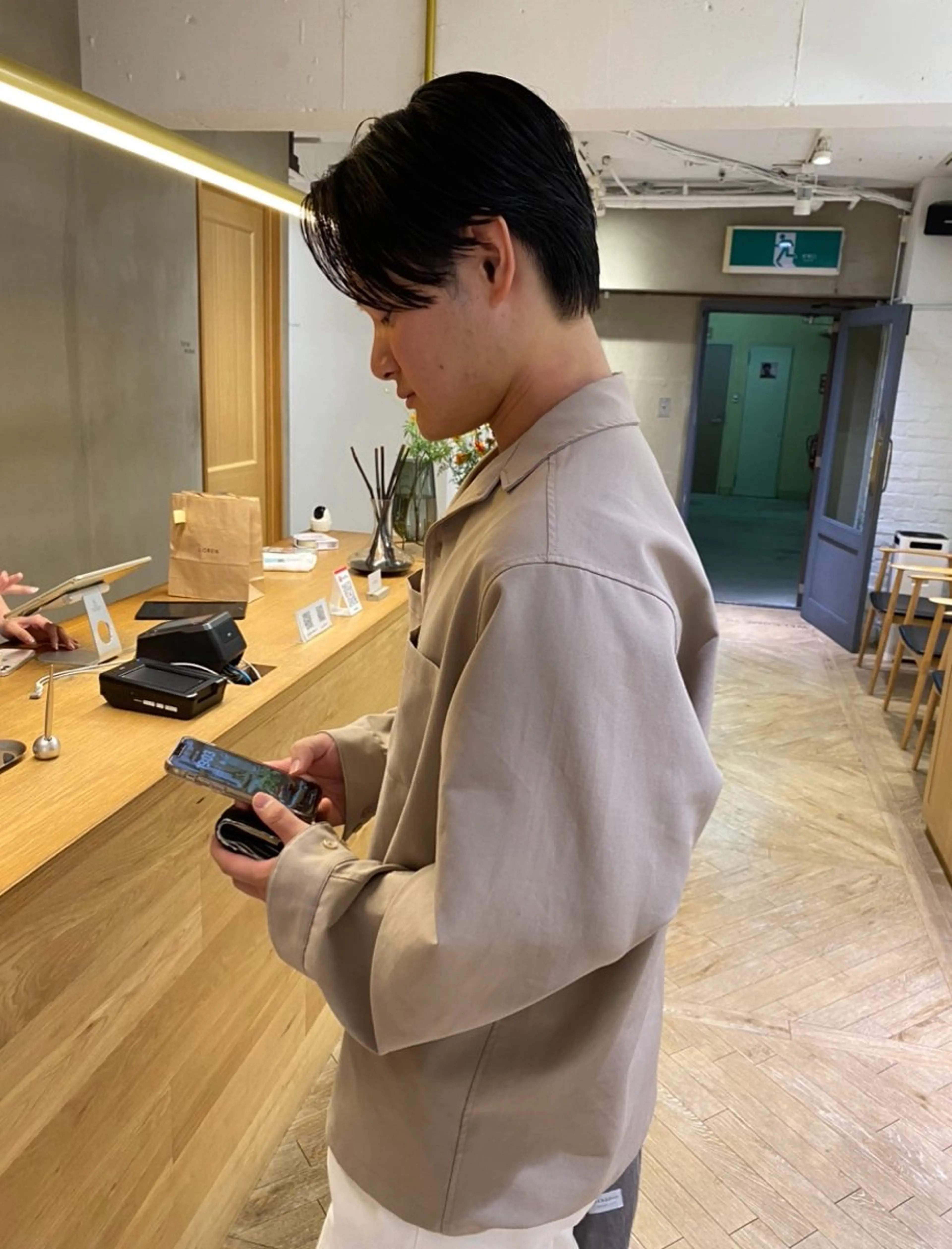メンズ センターパート 田形清流のヘアスタイル
