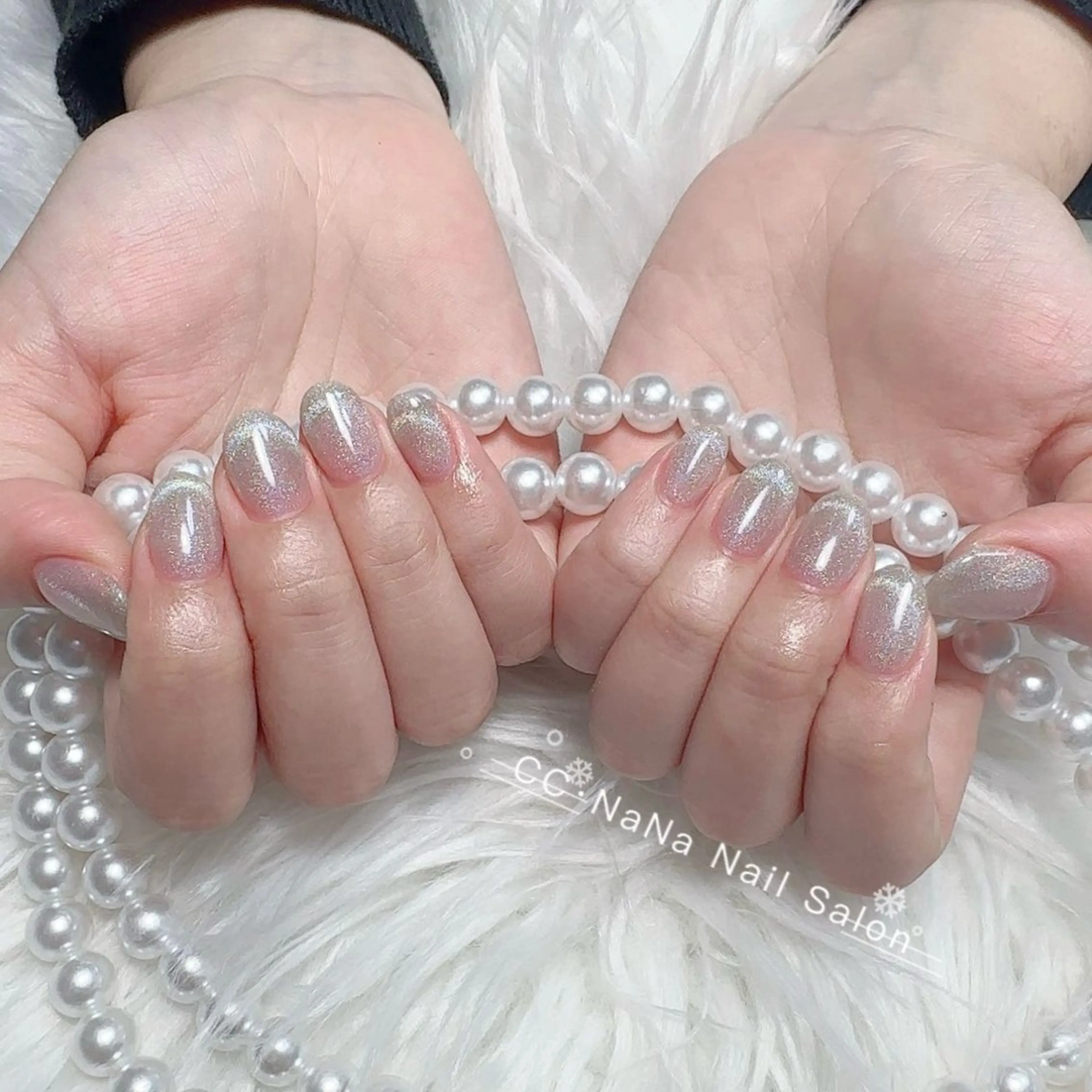 ネイル チークネイル フラッシュネイル ハート キラキラネイル 韓国ネイル ハンドネイル 💎CC・NaNa 韓国風ネイル🌙のネイルデザイン