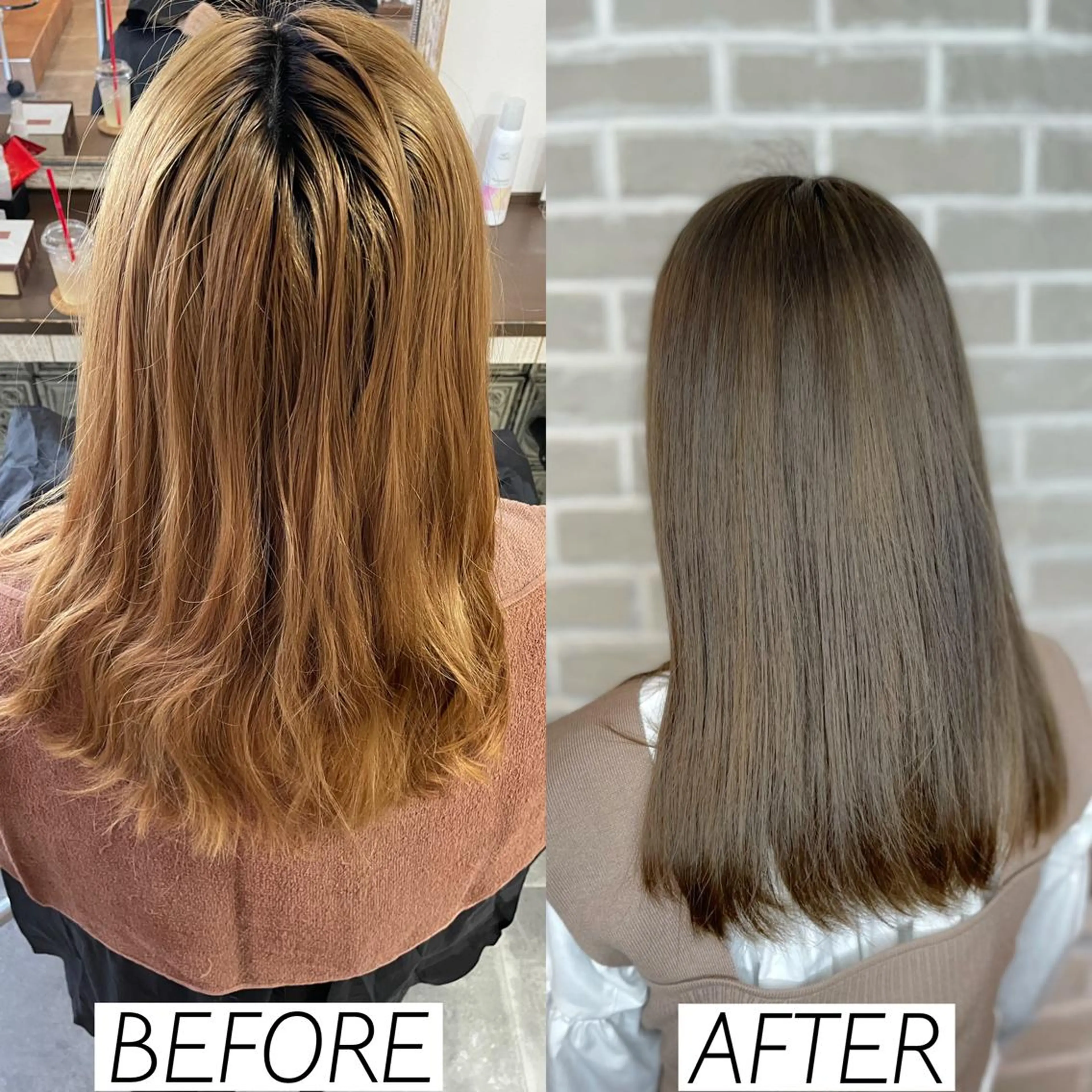 ミディアム カラー ベージュカラー ブリーチ フォギーベージュ カット ヘアカラー 森田 一平のヘアスタイル
