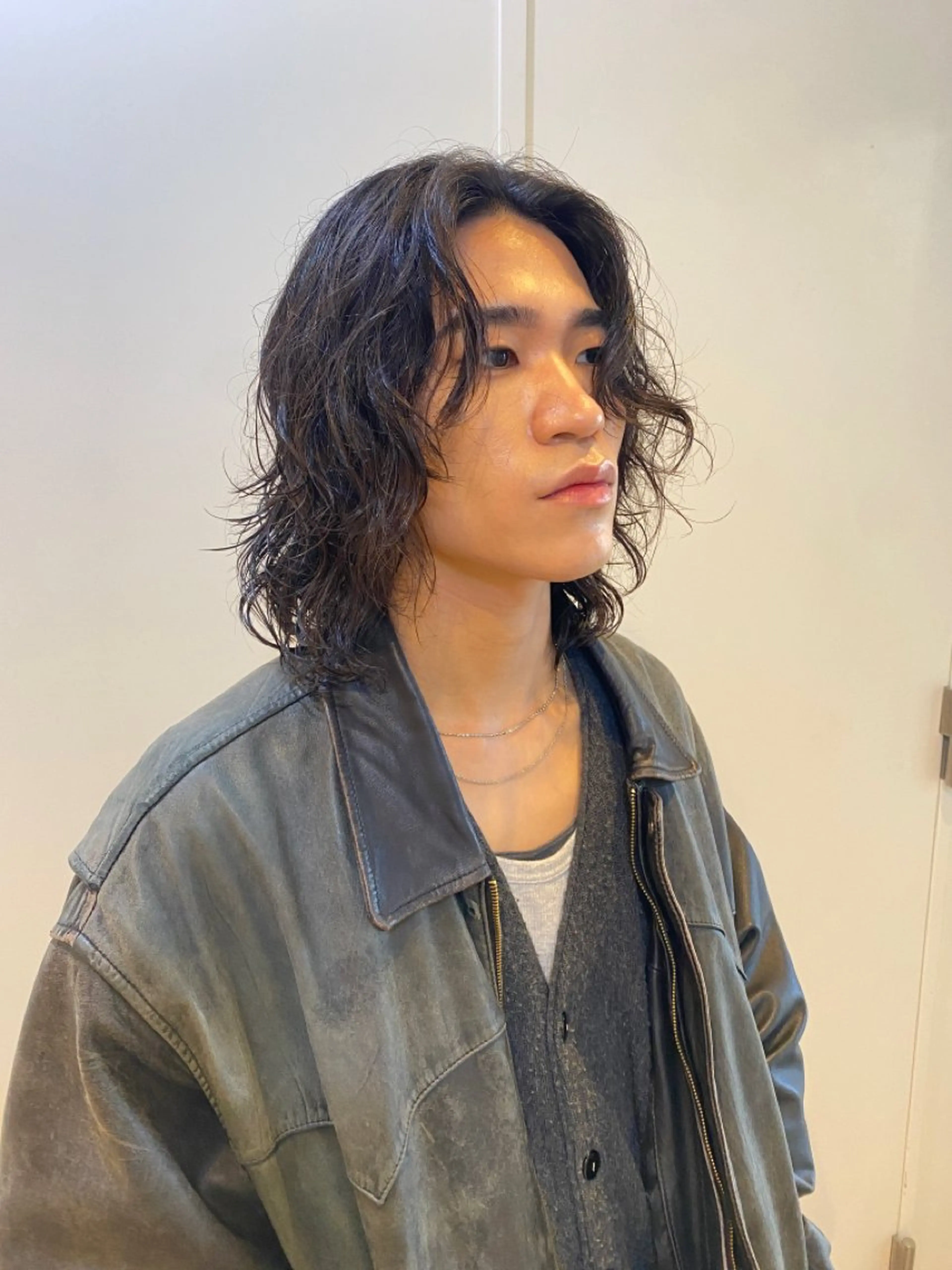 パーマ メンズ パーマ オリーブカラー🫒 透明感カラーMAOのヘアスタイル