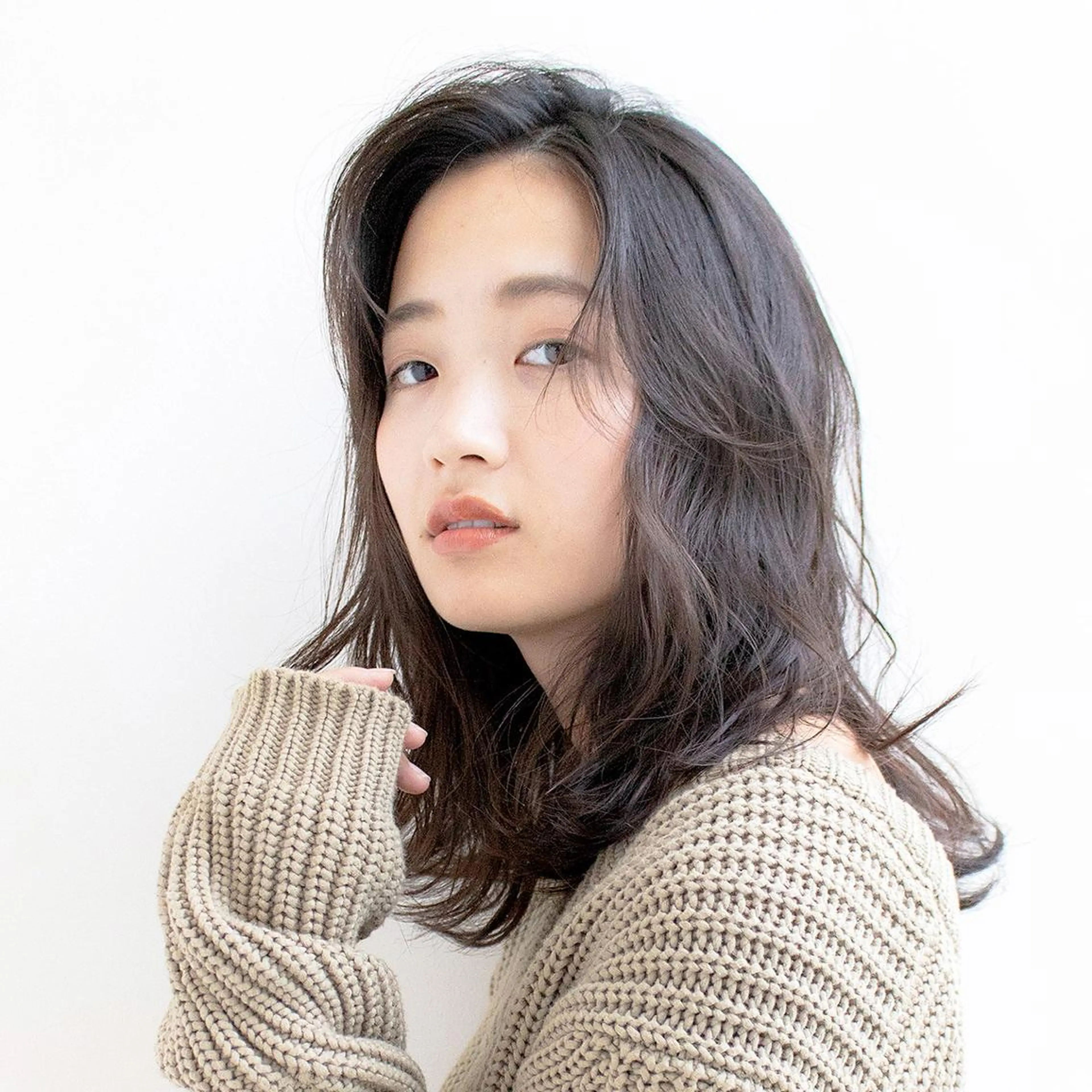 セミロング カラー パーマ ゆうつ やすひとのヘアスタイル