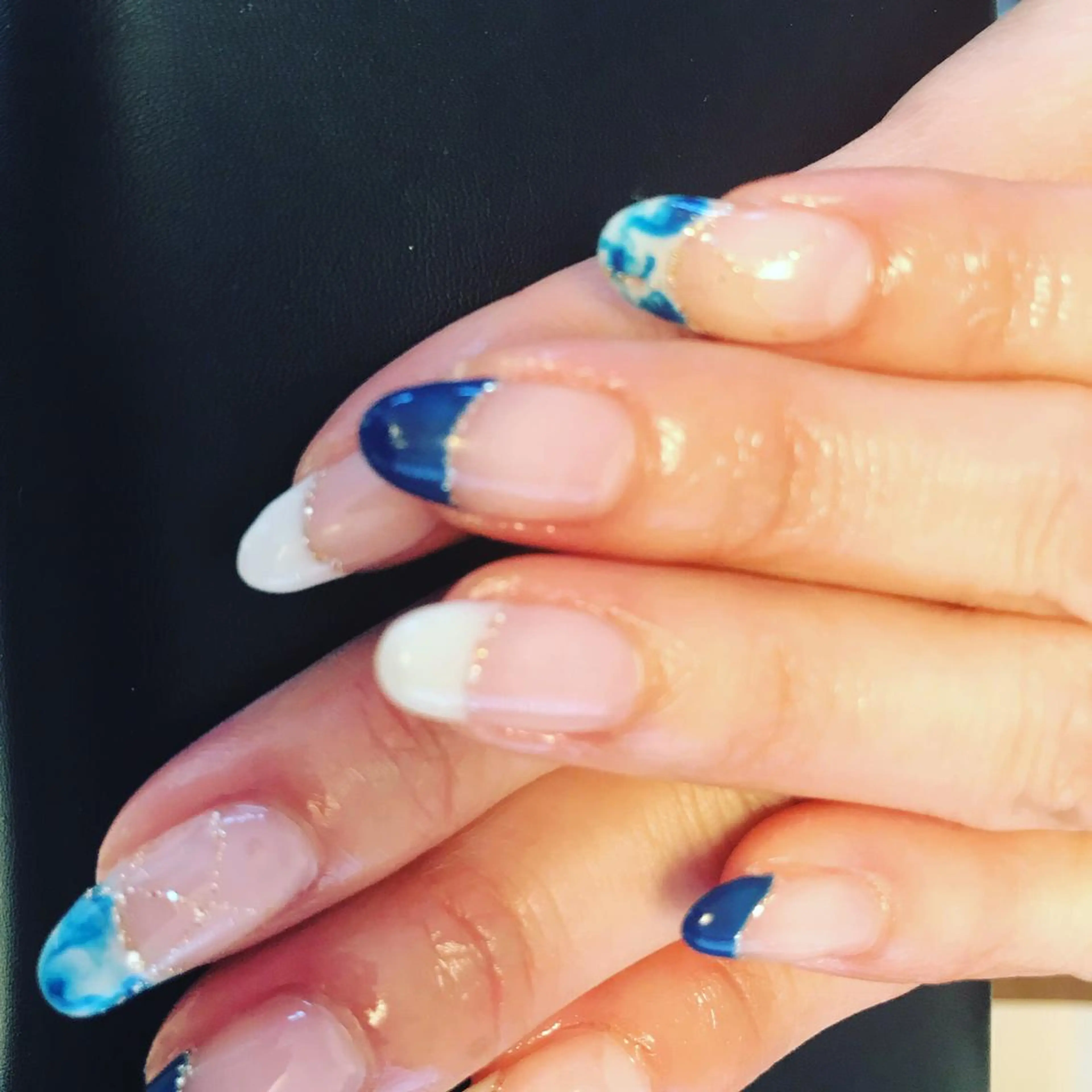 ネイル フラッシュネイル フットネイル フレンチネイル ジェルネイル ガラスフレンチ brilliant s.kのネイルデザイン