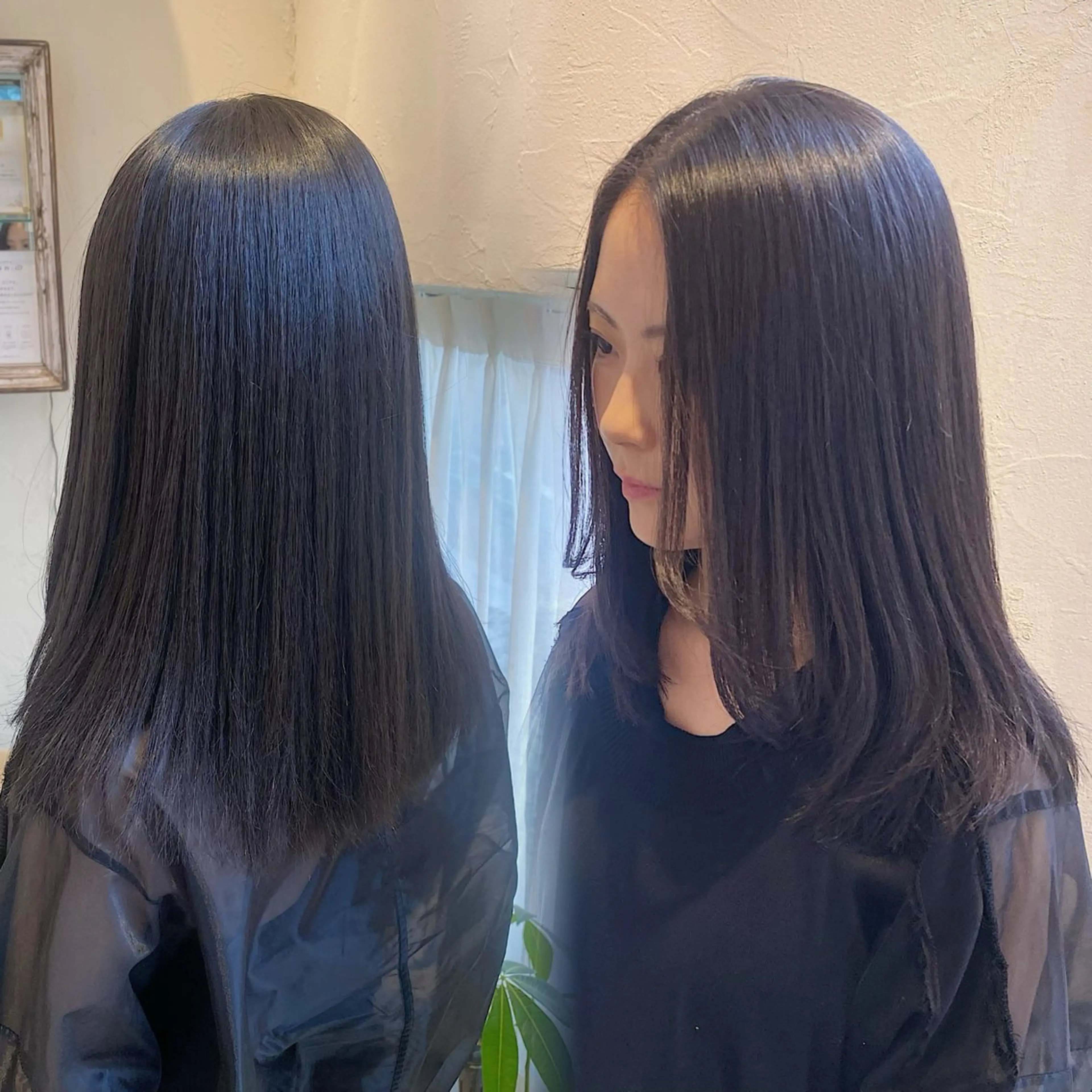 ミディアム レイヤーカット 酸性ストレート カット 縮毛矯正 トリートメント 艶髪/艶カラー/縮毛 / タキダのヘアスタイル