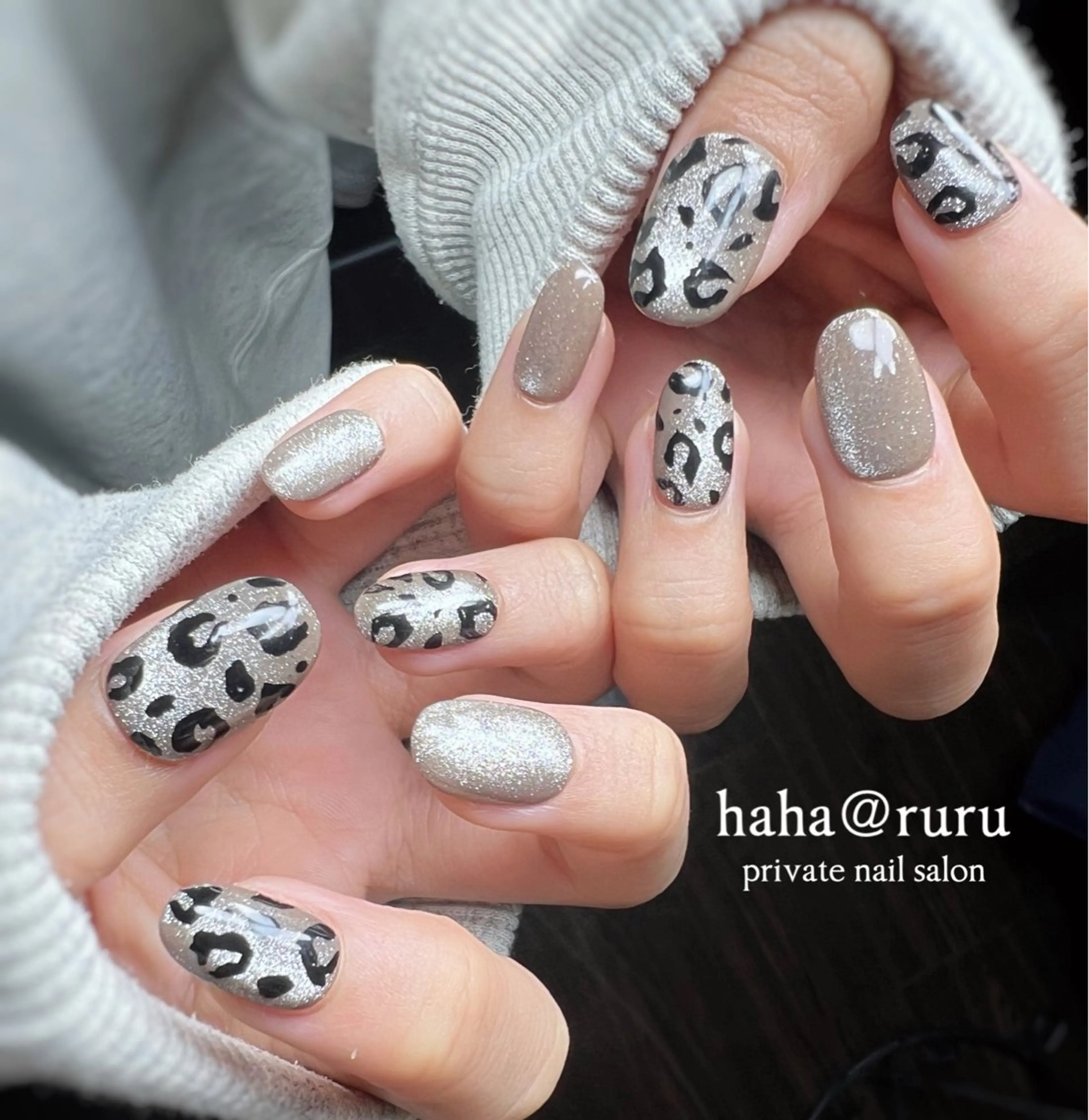 ネイル アニマル柄 マグネットネイル haha@ ruruのネイルデザイン