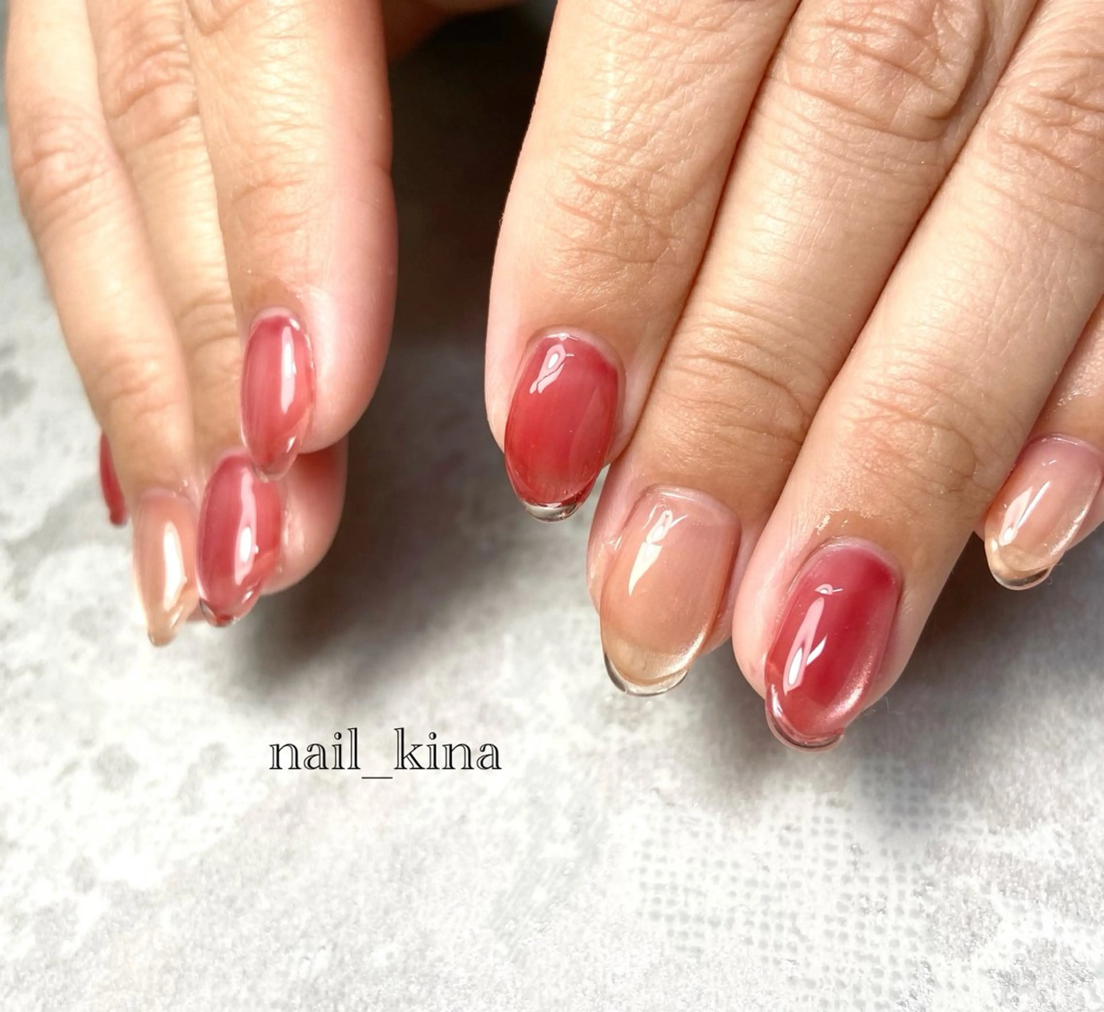 ネイル 氷ネイル・うるうるネイル マグネットネイル ハンドネイル nail_ kinaのネイルデザイン