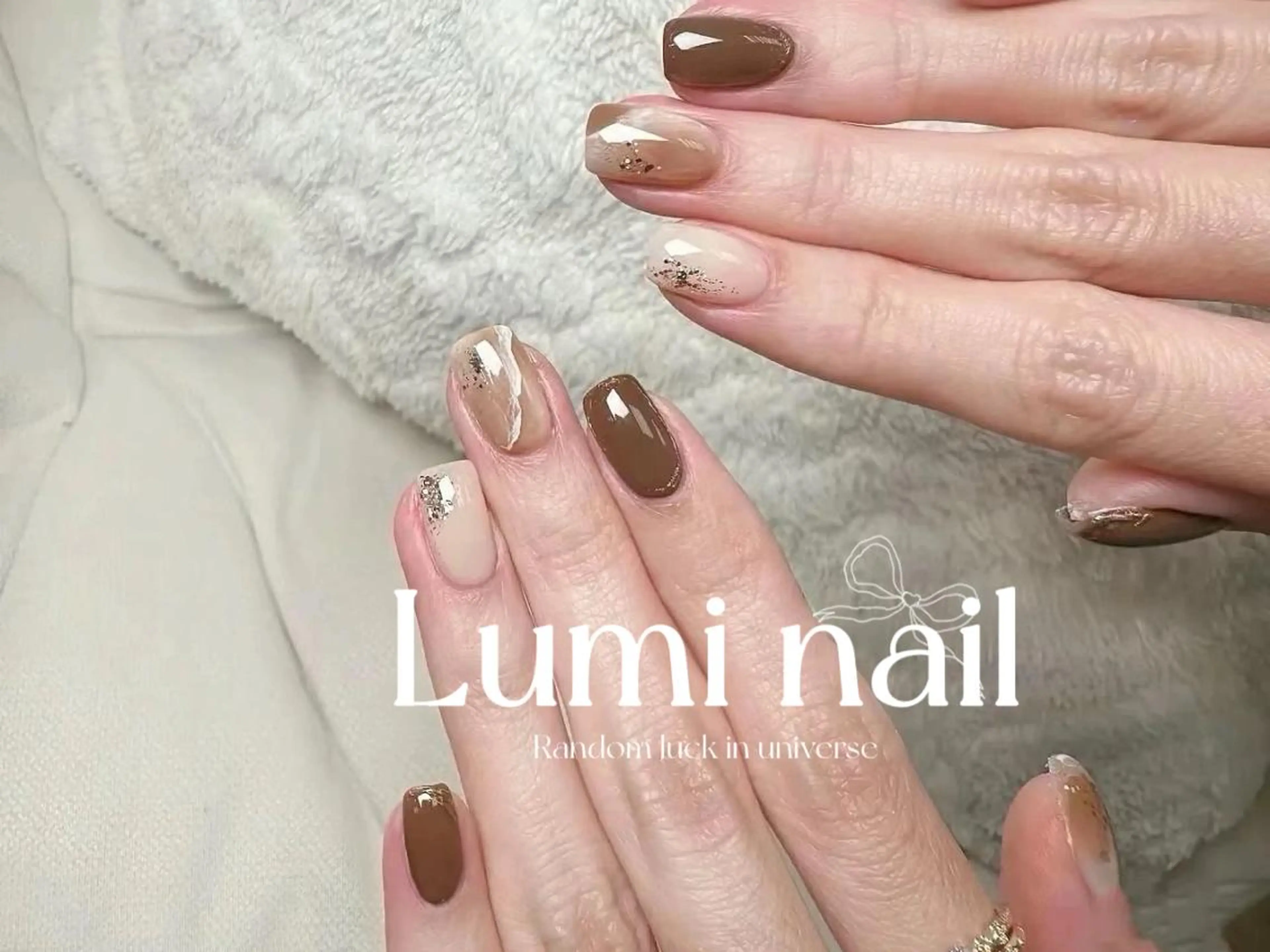 ネイル ツイードネイル 冬ネイル クリスマス 神崎 理沙のネイルデザイン