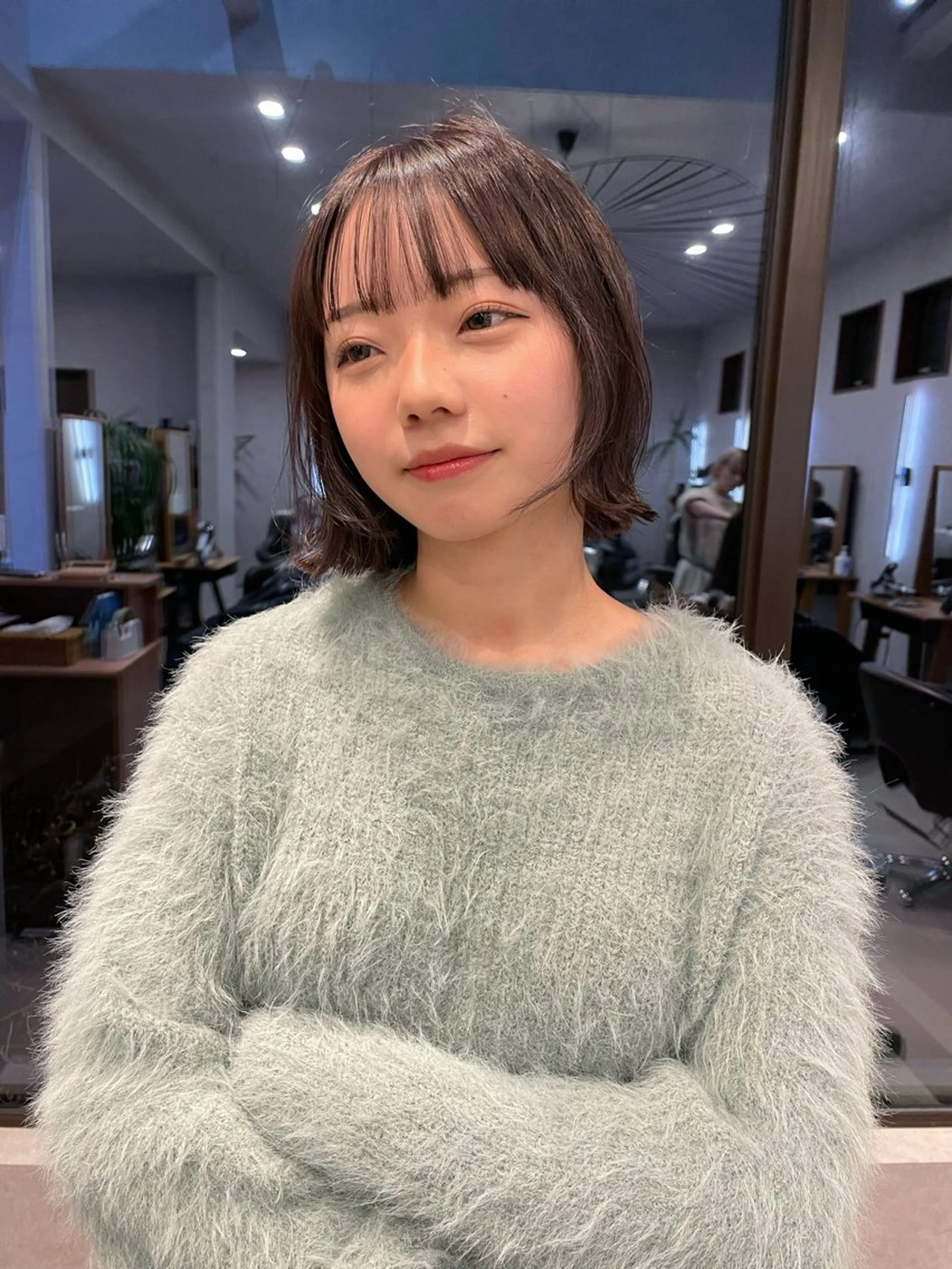 ショート カラー グレージュ ヘアカラー 透明感カラー/ボブ misaki °＊のヘアスタイル