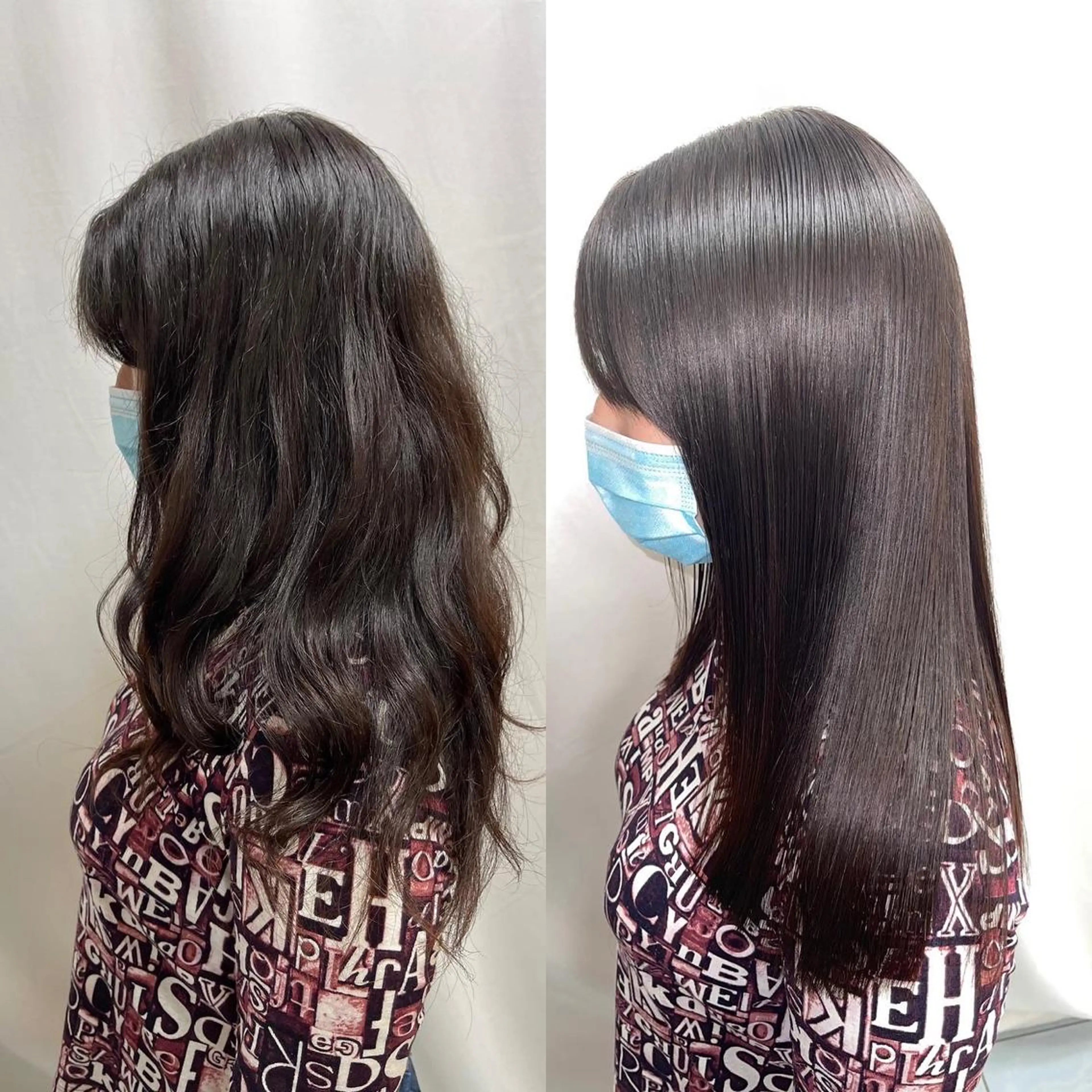 セミロング パーマ カット 縮毛矯正 トリートメント 髪質改善/縮毛矯正 /ブリーチ矯正/岡部のヘアスタイル