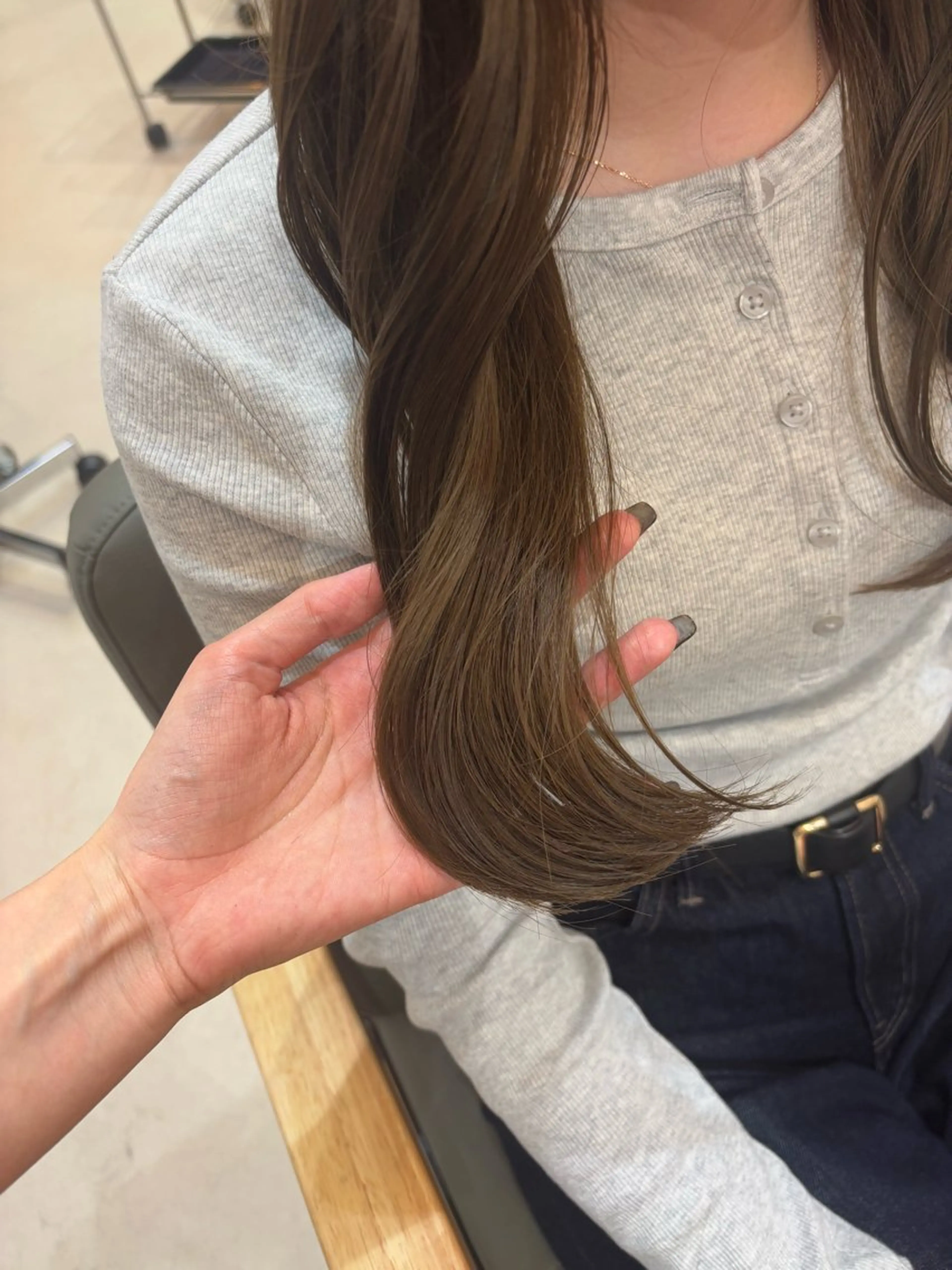 ロング カラー ブラウンカラー 透明感カラー オリーブブラウン カット ヘアカラー トリートメント Aujua認定サロン /Rena/CIELのヘアスタイル